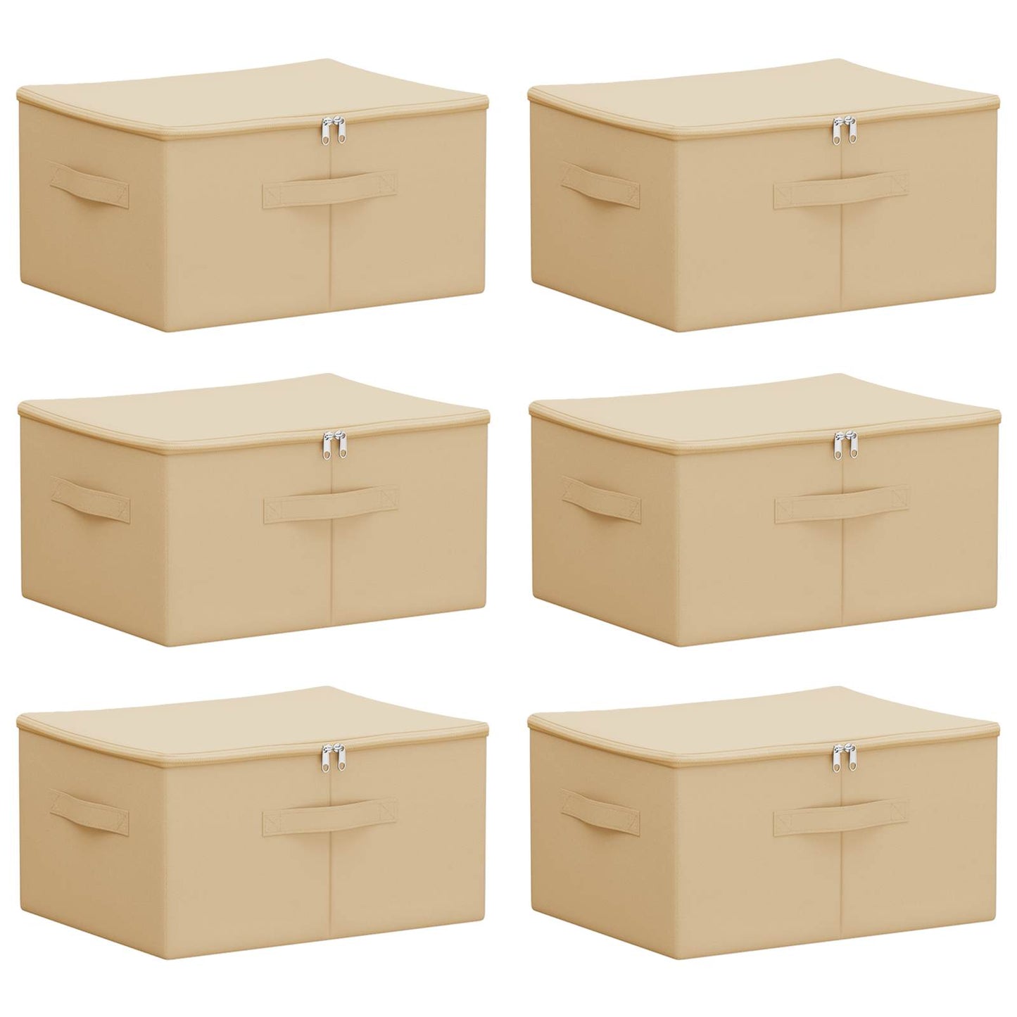 Opbevaringskasse 6 pcs Cremefarvet 43 x 34 x 23 cm