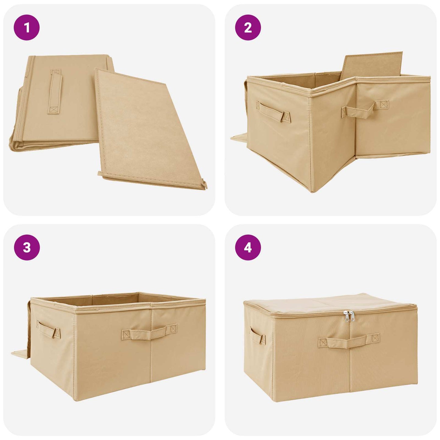 Opbevaringskasse 24 stk. Ikke-vævet stof 50 x 30 x 25 cm 37,5 L