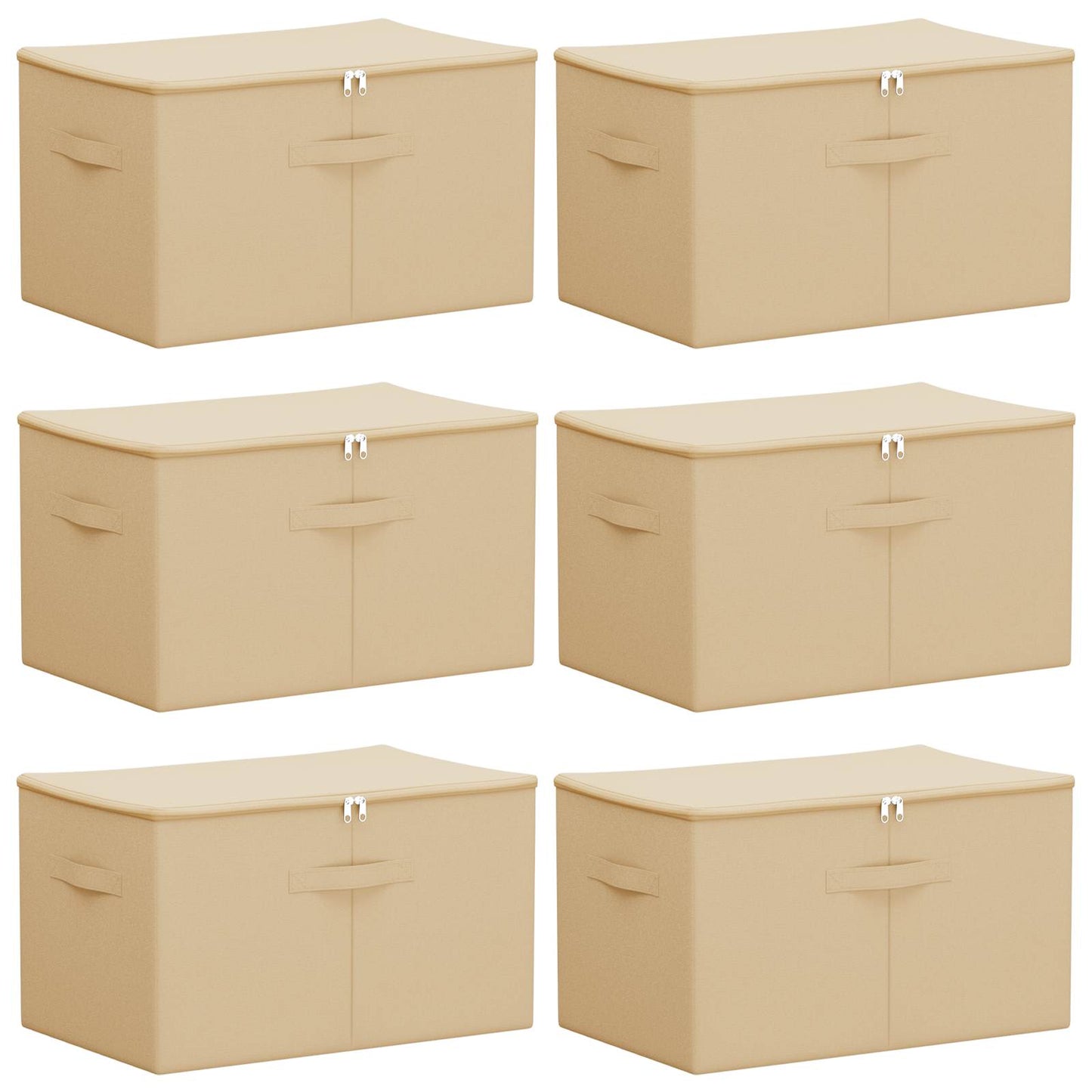 Opbevaringskasse 6 pcs Cremefarvet 55 x 35 x 32 cm