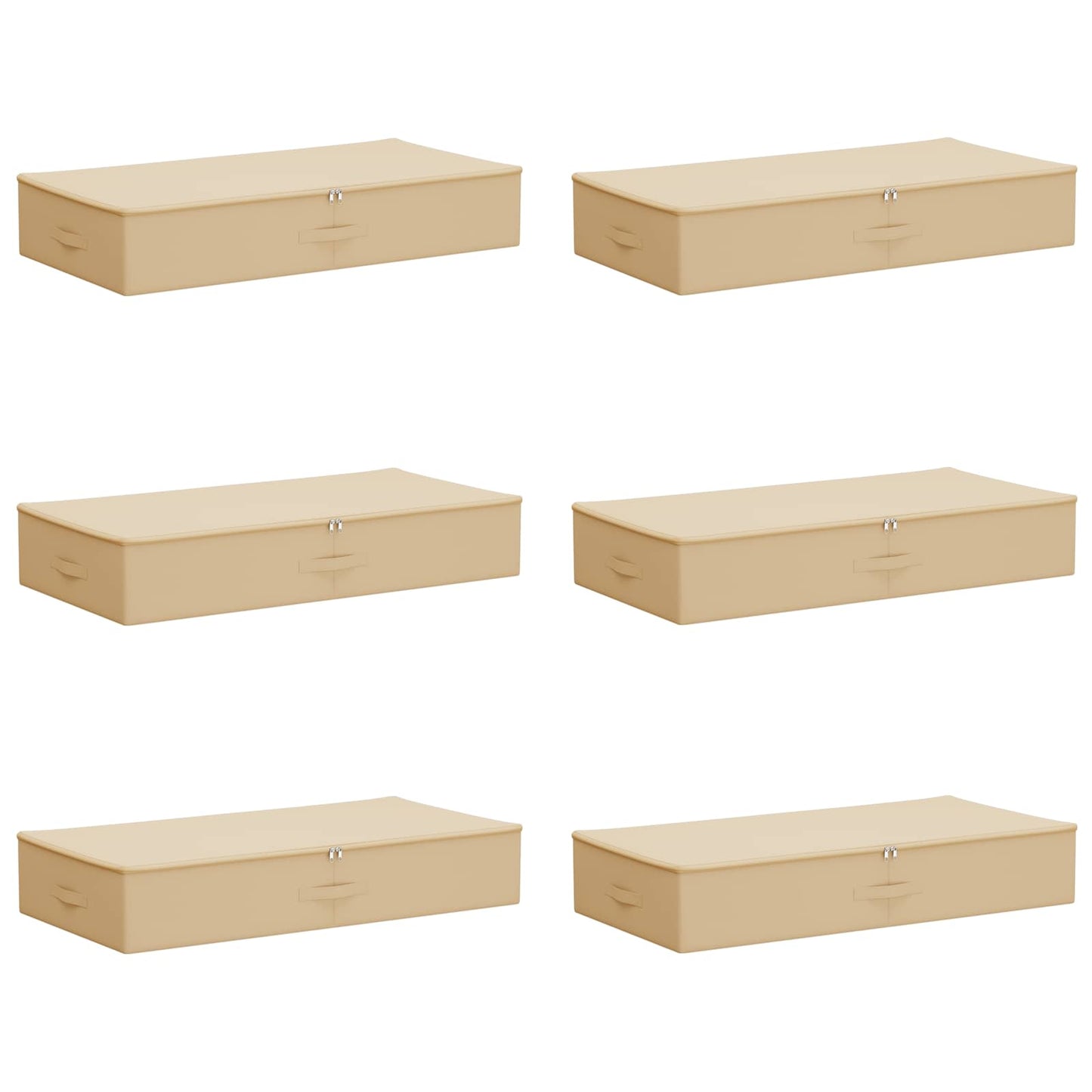 Opbevaringskasse 6 pcs Cremefarvet 90 x 48 x 15 cm