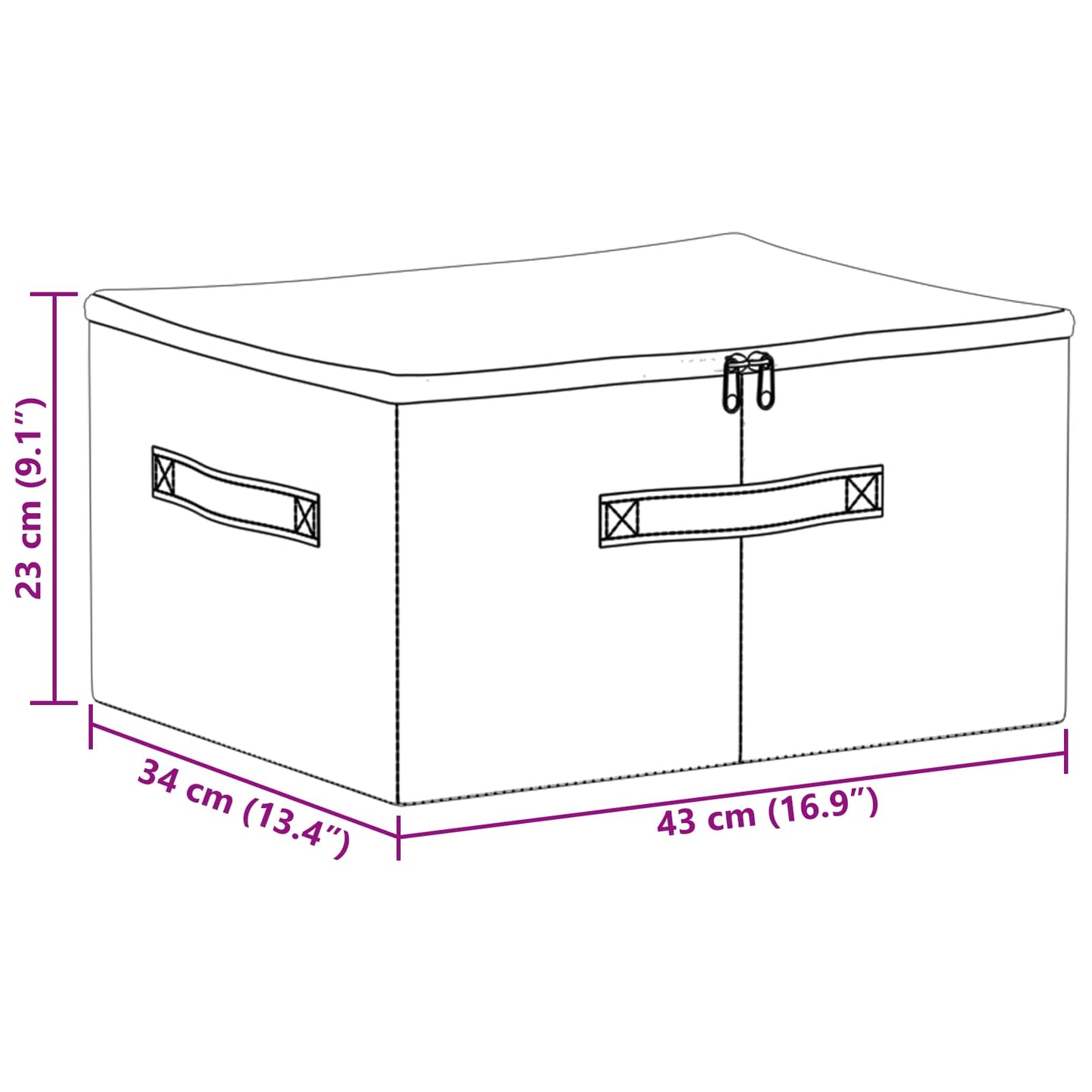 Opbevaringskasse 6 pcs Grå 43 x 34 x 23 cm Ikke-vævet stof