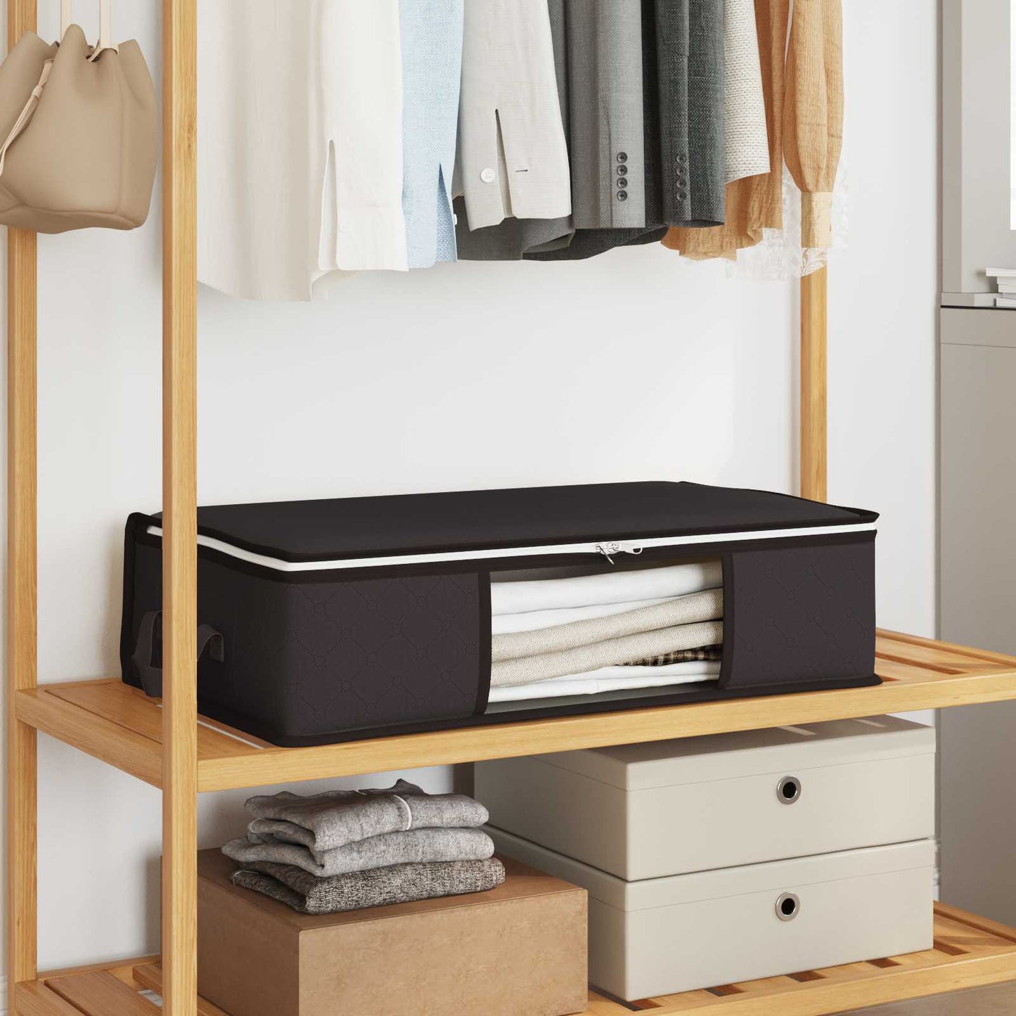 Opbevaringskasse med gennemsigtig sidevindue 2 pcs Antracit