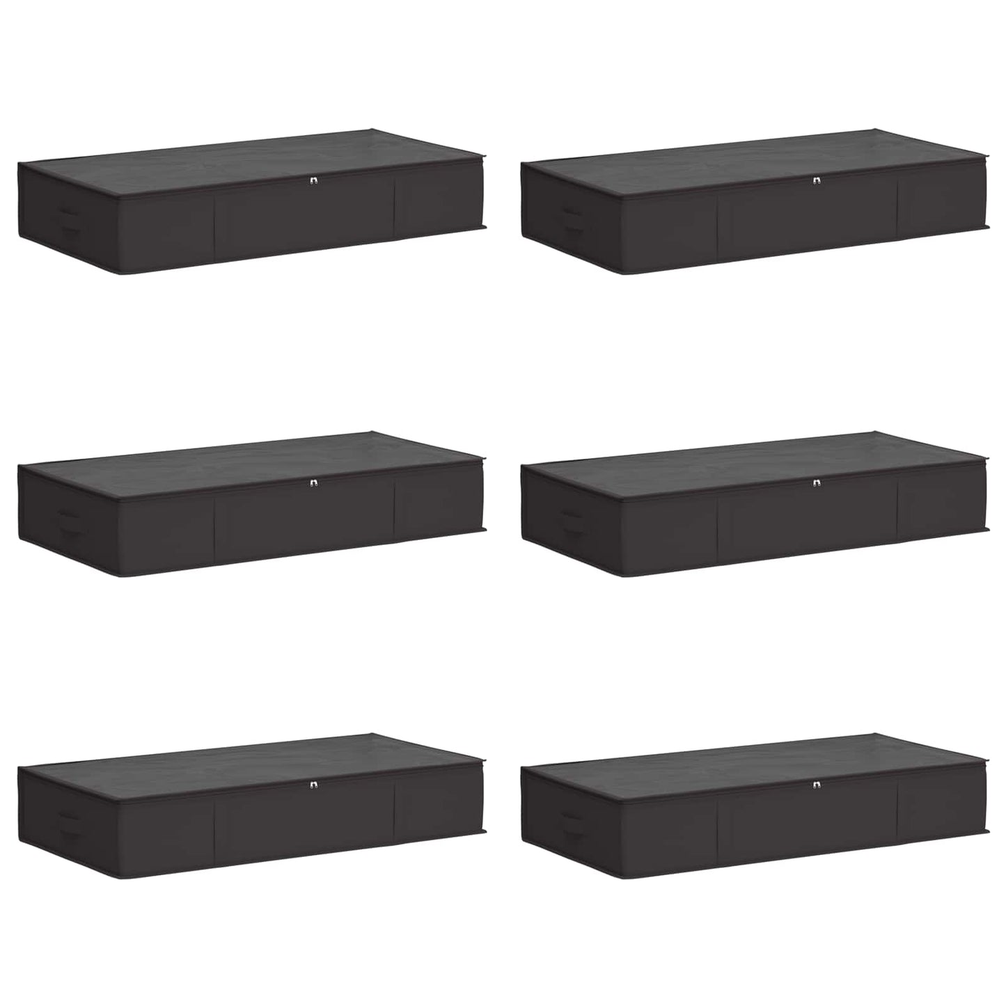 Opbevaringsboks med gennemsigtigt topvindue 6 pcs Antracit