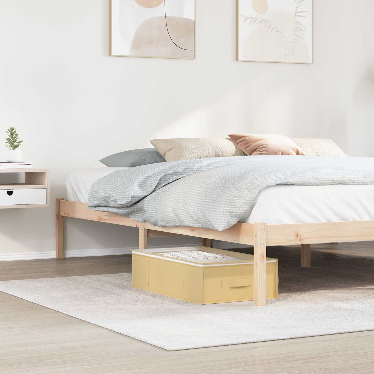 Opbevaringsboks med gennemsigtigt topvindue 6 pcs Cremefarvet