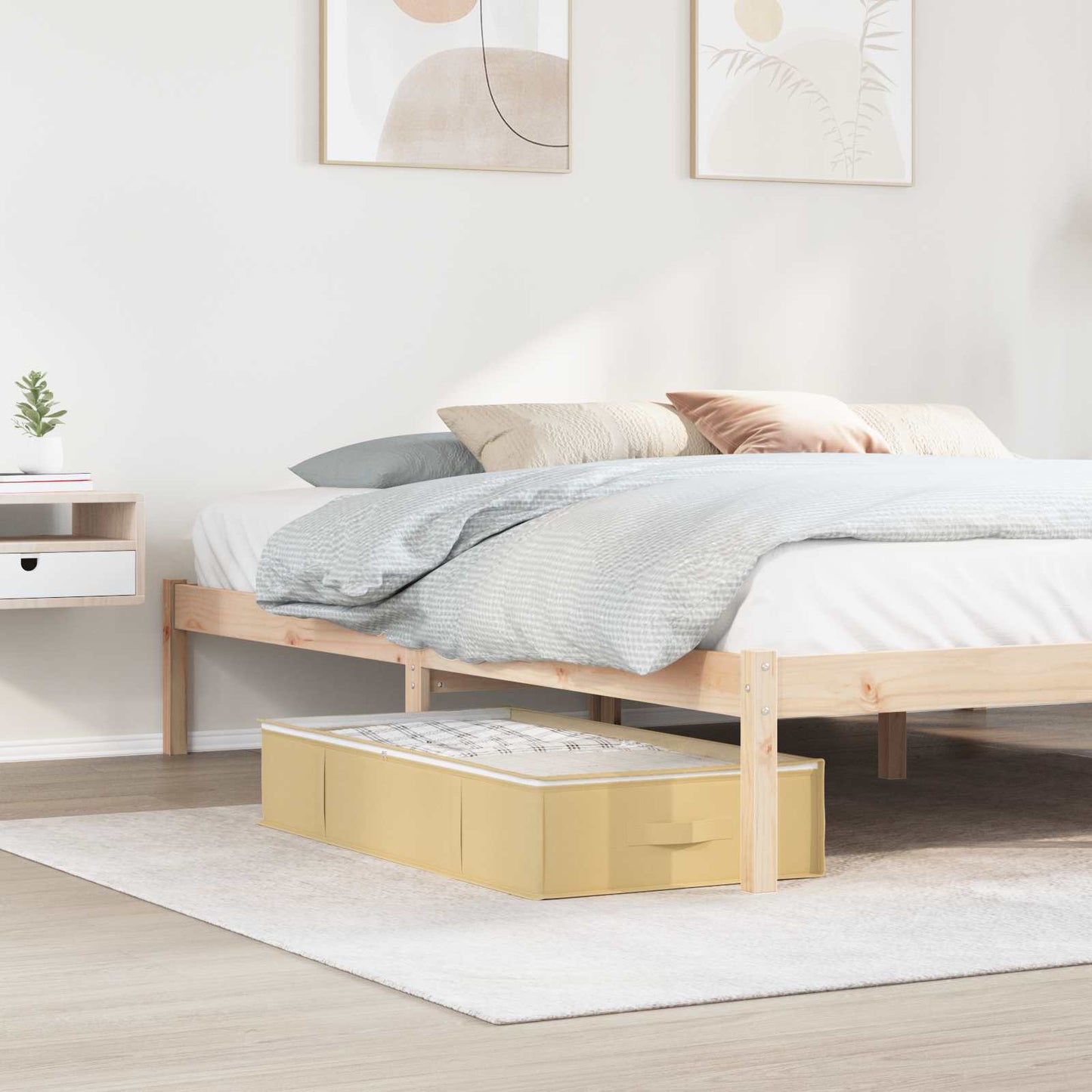 Opbevaringsboks med gennemsigtigt topvindue 6 pcs Cremefarvet