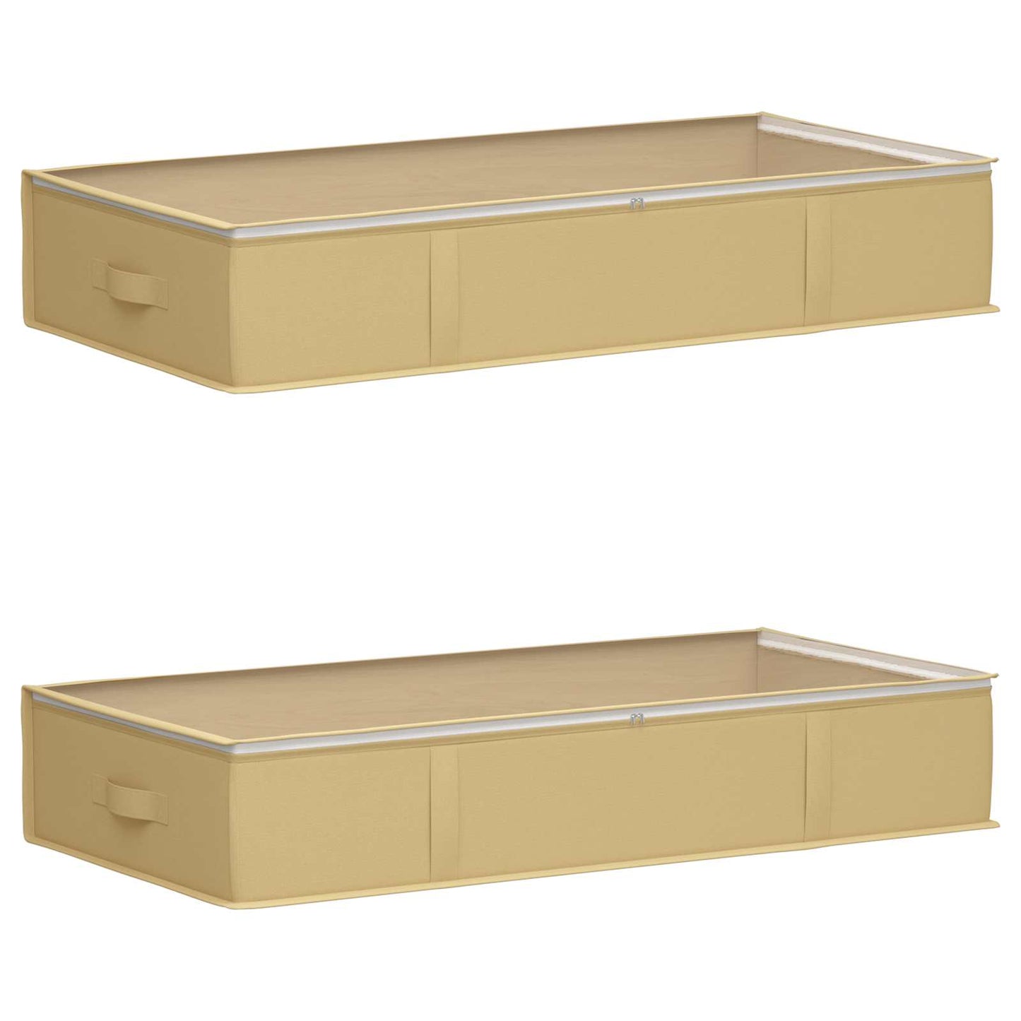 Opbevaringsboks med gennemsigtigt topvindue 2 pcs Cremefarvet