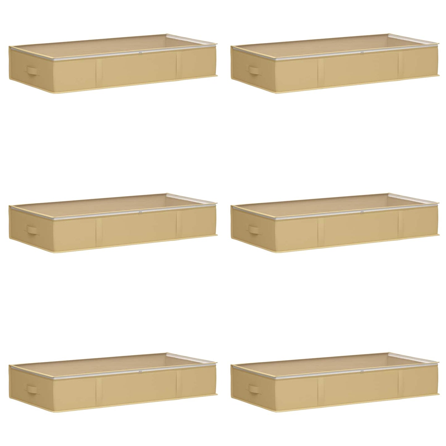 Opbevaringsboks med gennemsigtigt topvindue 6 pcs Cremefarvet
