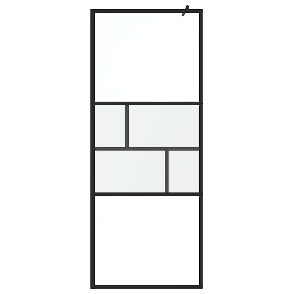 Walk-in brusevæg Sort 80 x 195 x 0.5 cm Glas og Aluminium