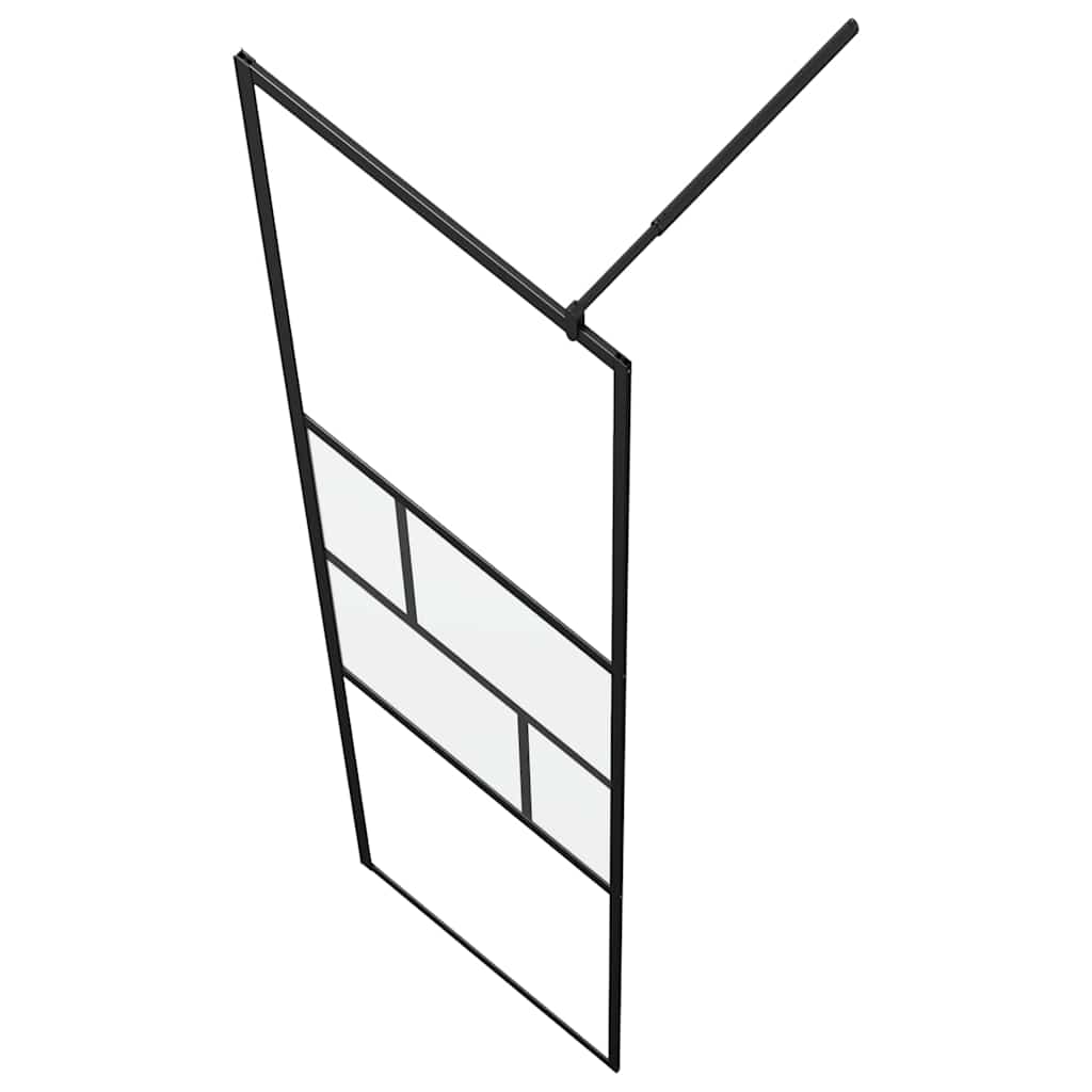 Walk-in brusevæg Sort 80 x 195 x 0.5 cm Glas og Aluminium