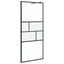 Walk-in brusevæg Sort 90 x 195 x 0,5 cm Glas og Aluminium
