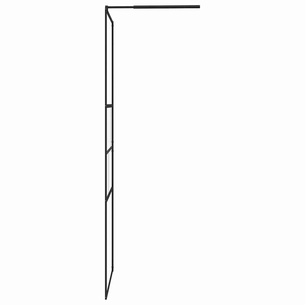 Walk-in brusevæg Sort 100 x 195 x 0,5 cm Glas og Aluminium