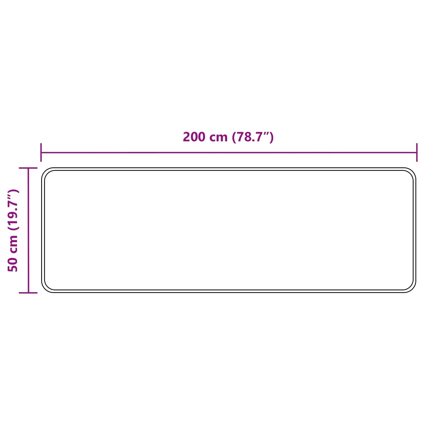 Tæppe Runner MARSA Creme 50 x 200 cm Polyester og PVC