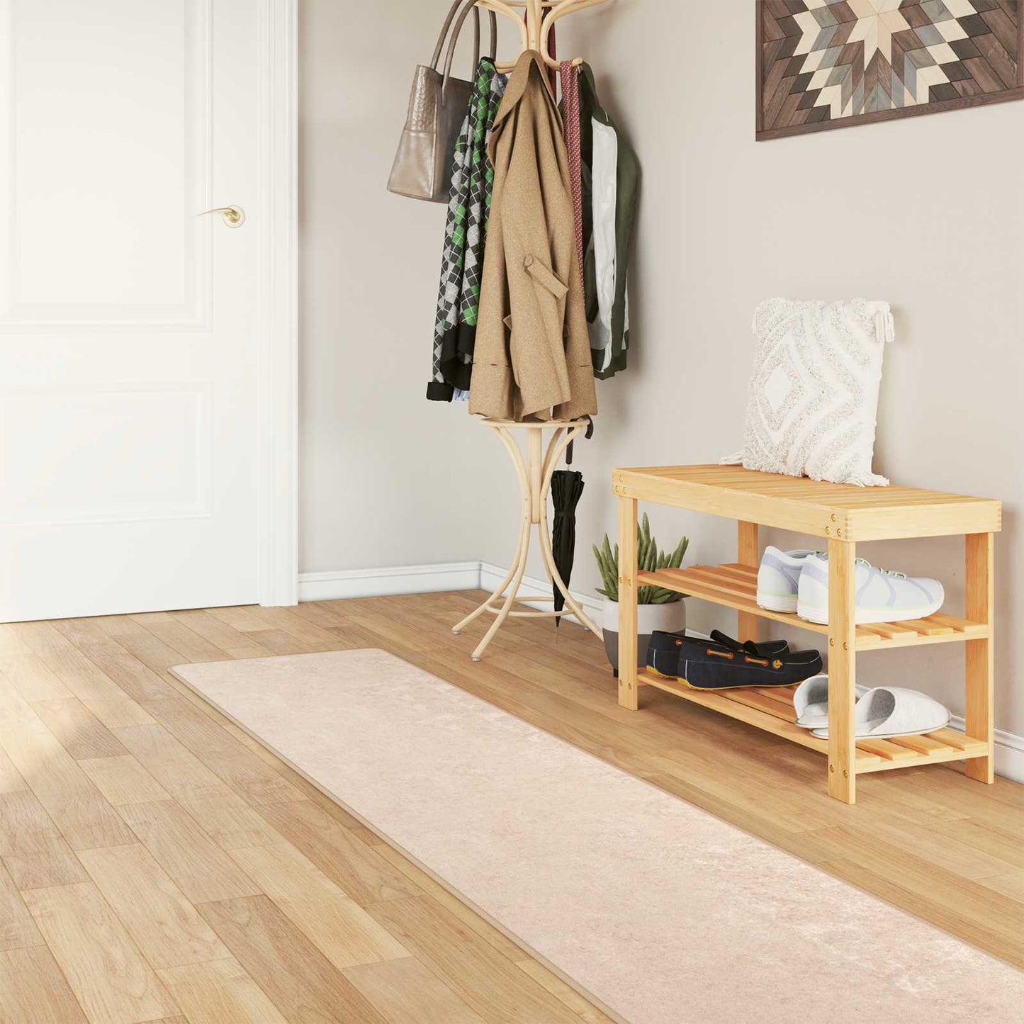 Tæppe Runner MARSA Creme 50 x 250 cm Polyester og PVC