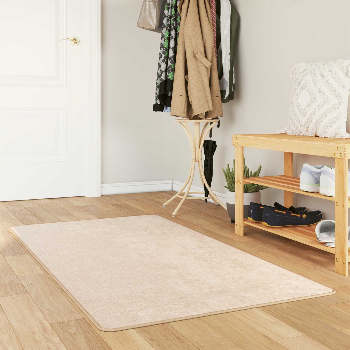 Tæppe Runner MARSA Creme 80 x 200 cm Polyester og PVC