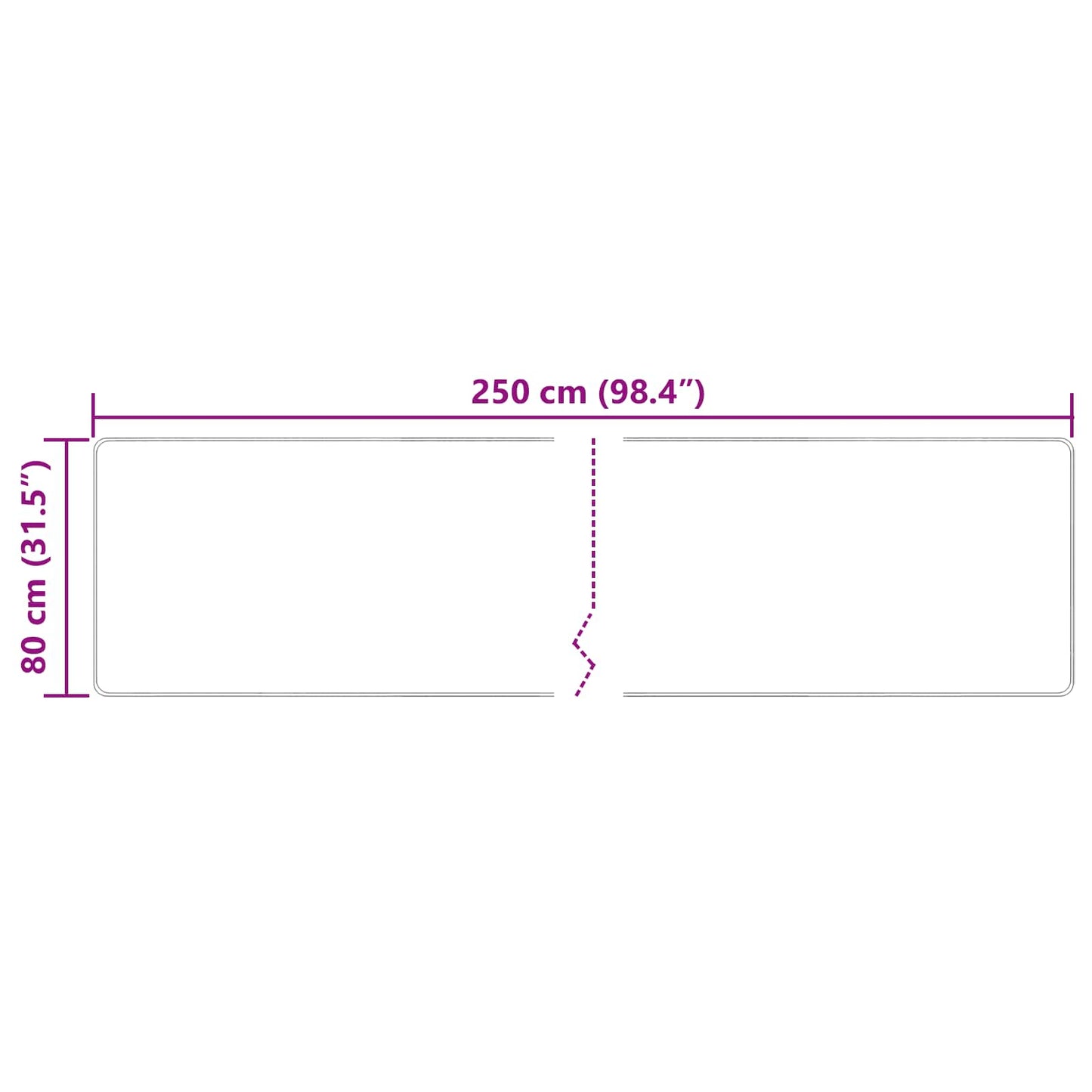 Tæppe Runner MARSA Creme 80 x 250 cm Polyester og PVC