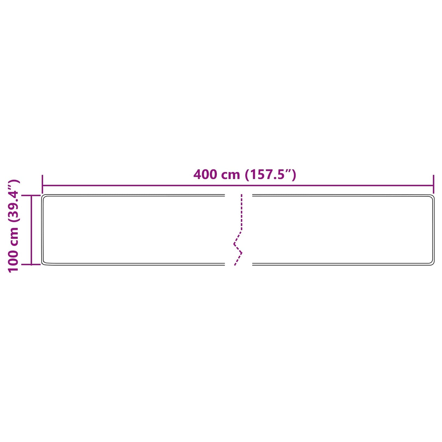 Tæppe Runner MARSA Creme 100 x 400 cm Polyester og PVC