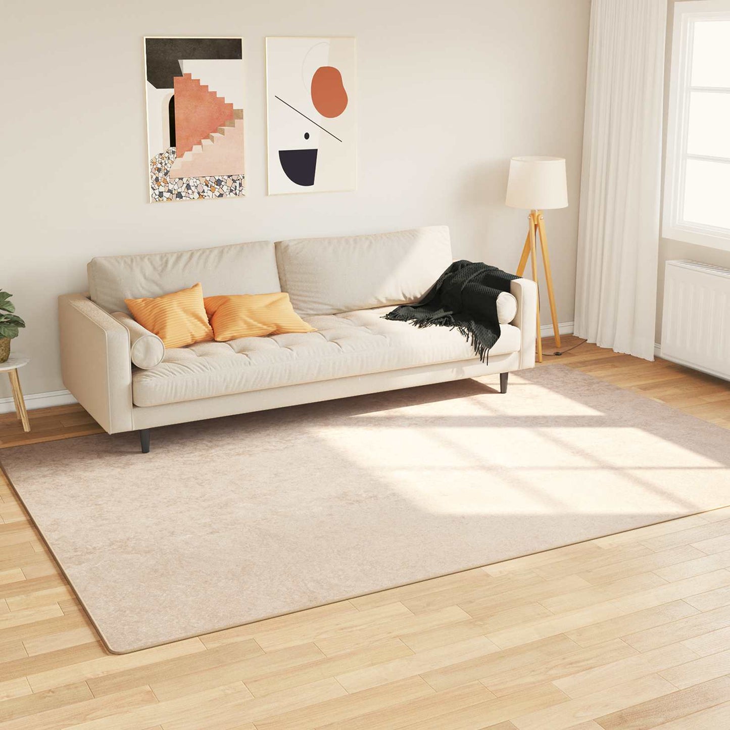 Tæppe Runner MARSA Creme 150 x 230 cm Polyester og PVC