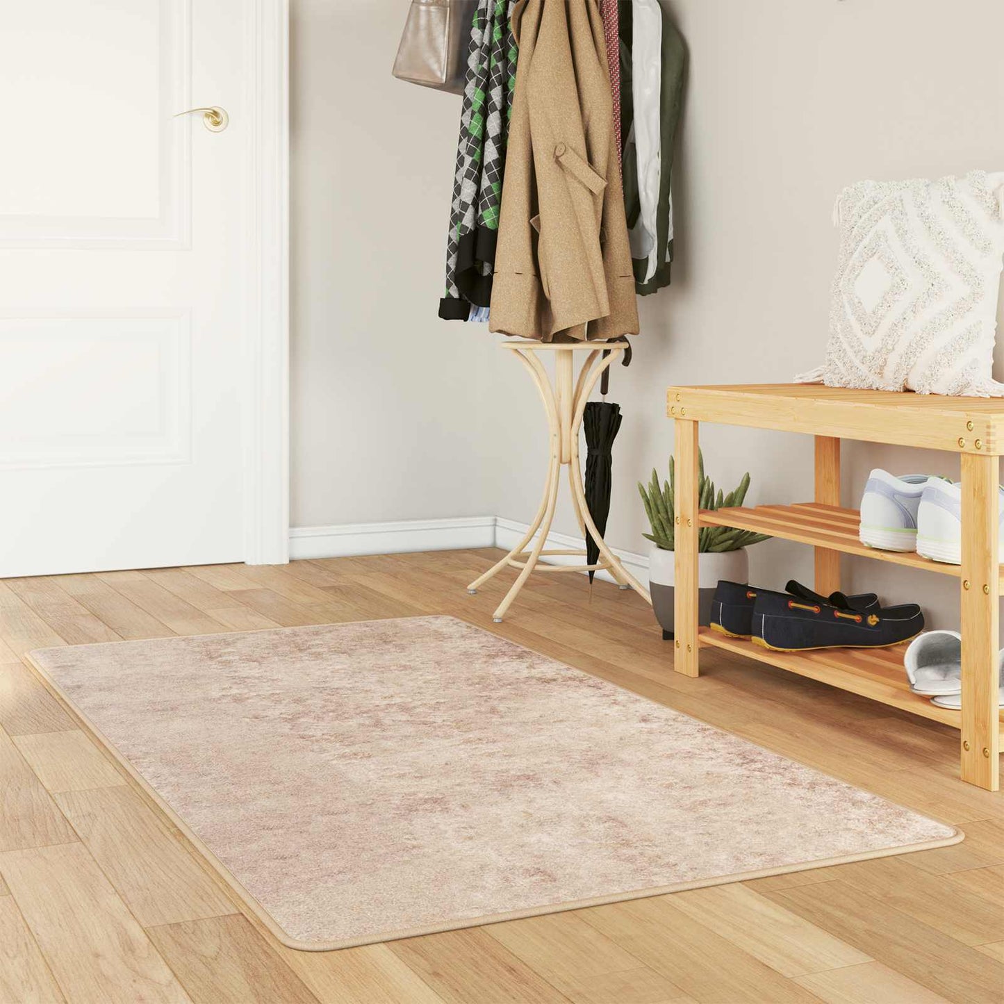 Tæppe Runner MARSA Beige 80 x 100 cm Polyester og PVC