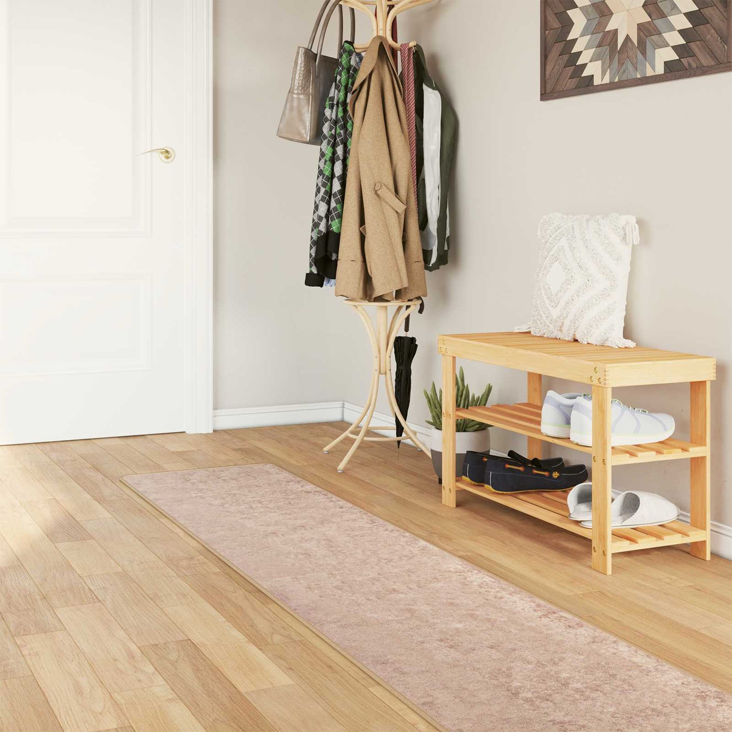 Tæppe Runner MARSA Sandfarvet 50 x 250 cm Polyester og PVC