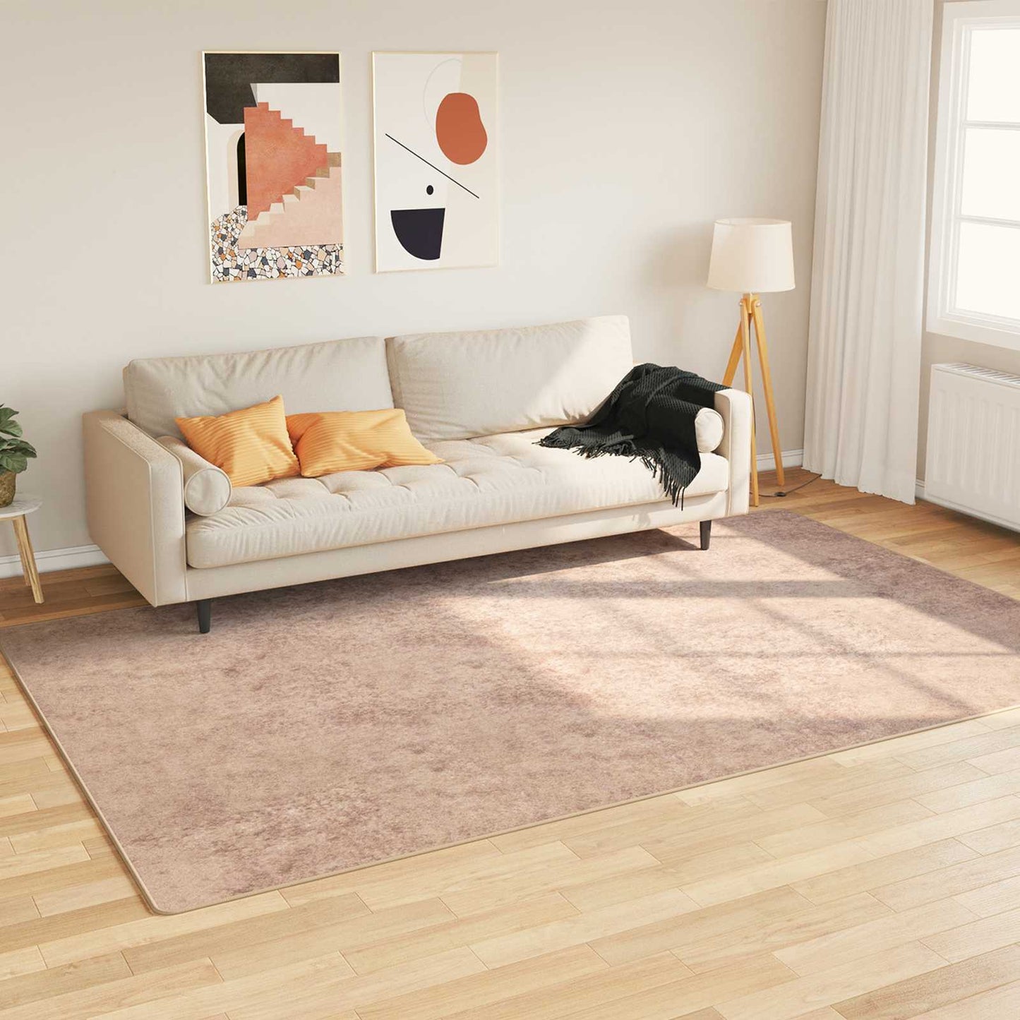 Tæppe Runner MARSA Sandfarvet 190 x 300 cm Polyester og PVC