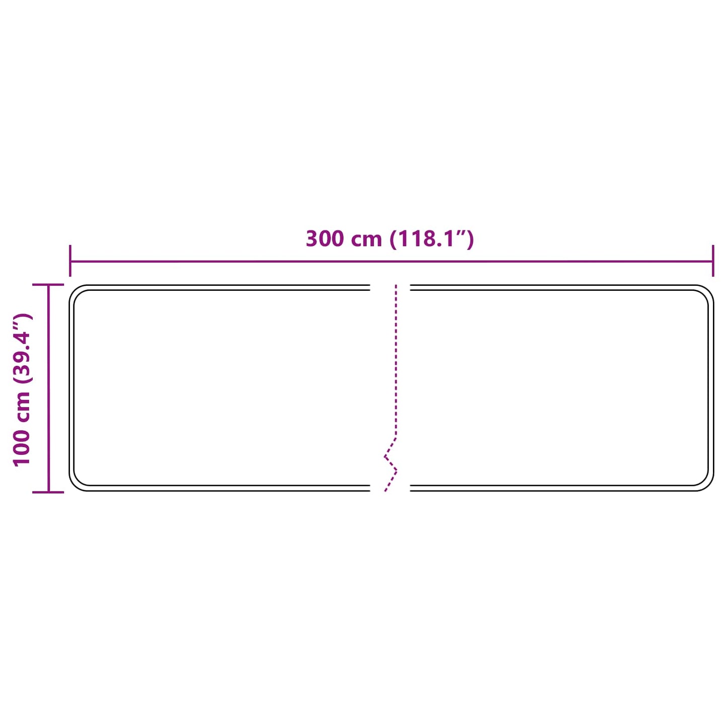 Tæppe Runner MARSA Skovgrøn 100 x 300 cm Polyester og PVC