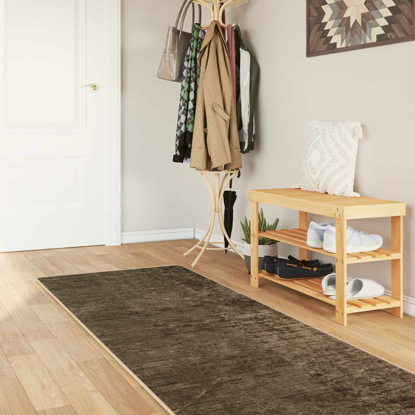 Tæppe Runner MARSA Skovgrøn 100 x 400 cm Polyester og PVC