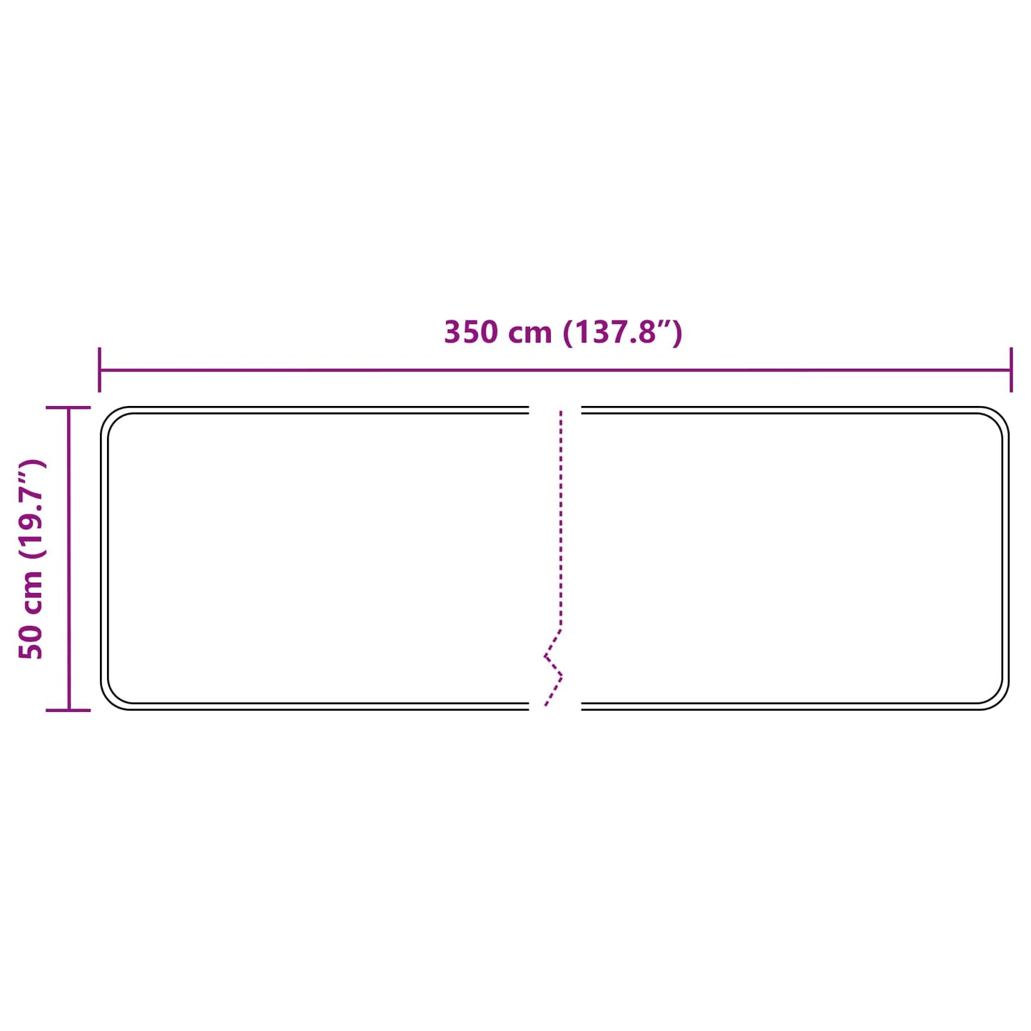 Tæppe Runner MARSA Grå 50 x 350 cm Polyester og PVC