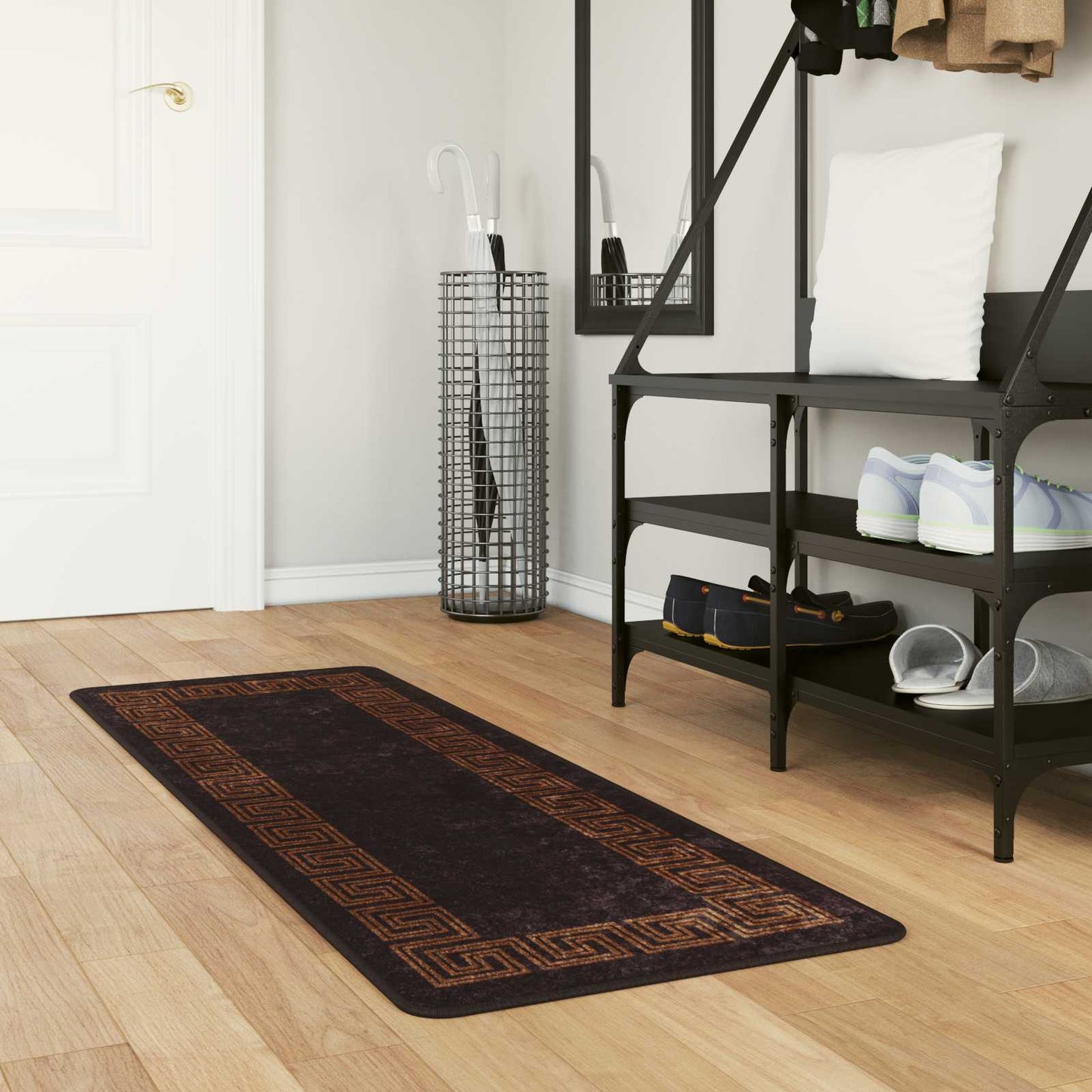 Tæppe Runner MARSA Sort 50 x 100 cm Polyester og PVC