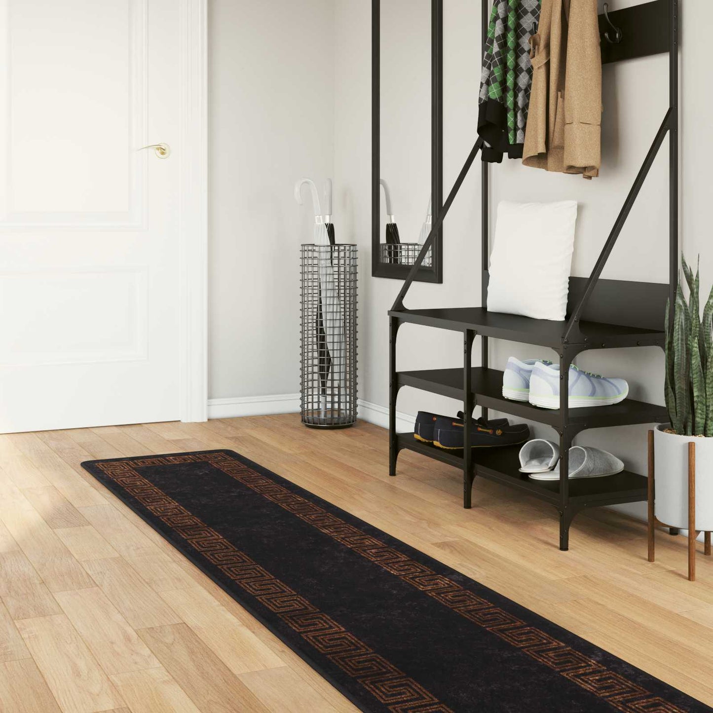 Tæppe Runner MARSA Sort 50 x 450 cm Polyester og PVC