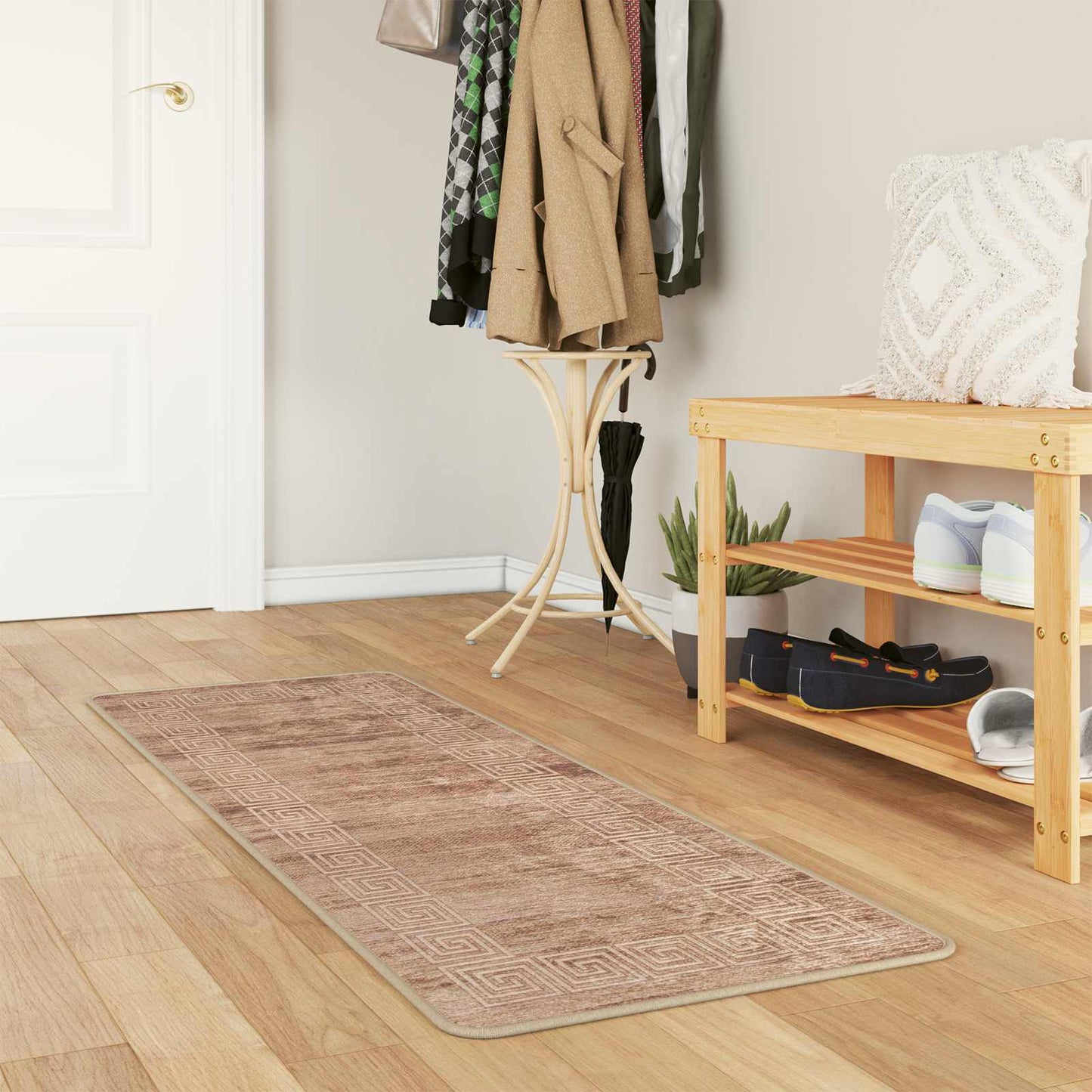 Tæppe Runner MARSA Hvid 50 x 100 cm Polyester og PVC