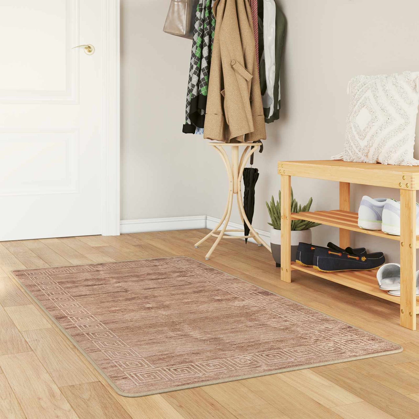 Tæppe Runner MARSA Hvid 80 x 200 cm Polyester og PVC