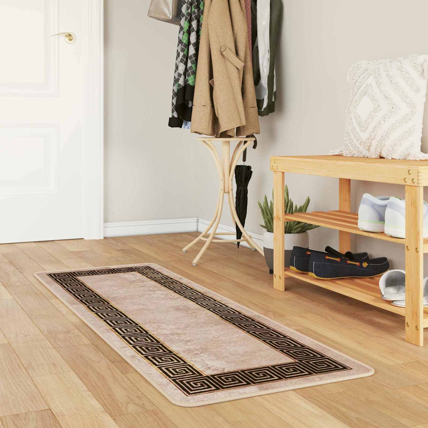 Tæppe Runner MARSA Sort 50 x 200 cm Polyester og PVC
