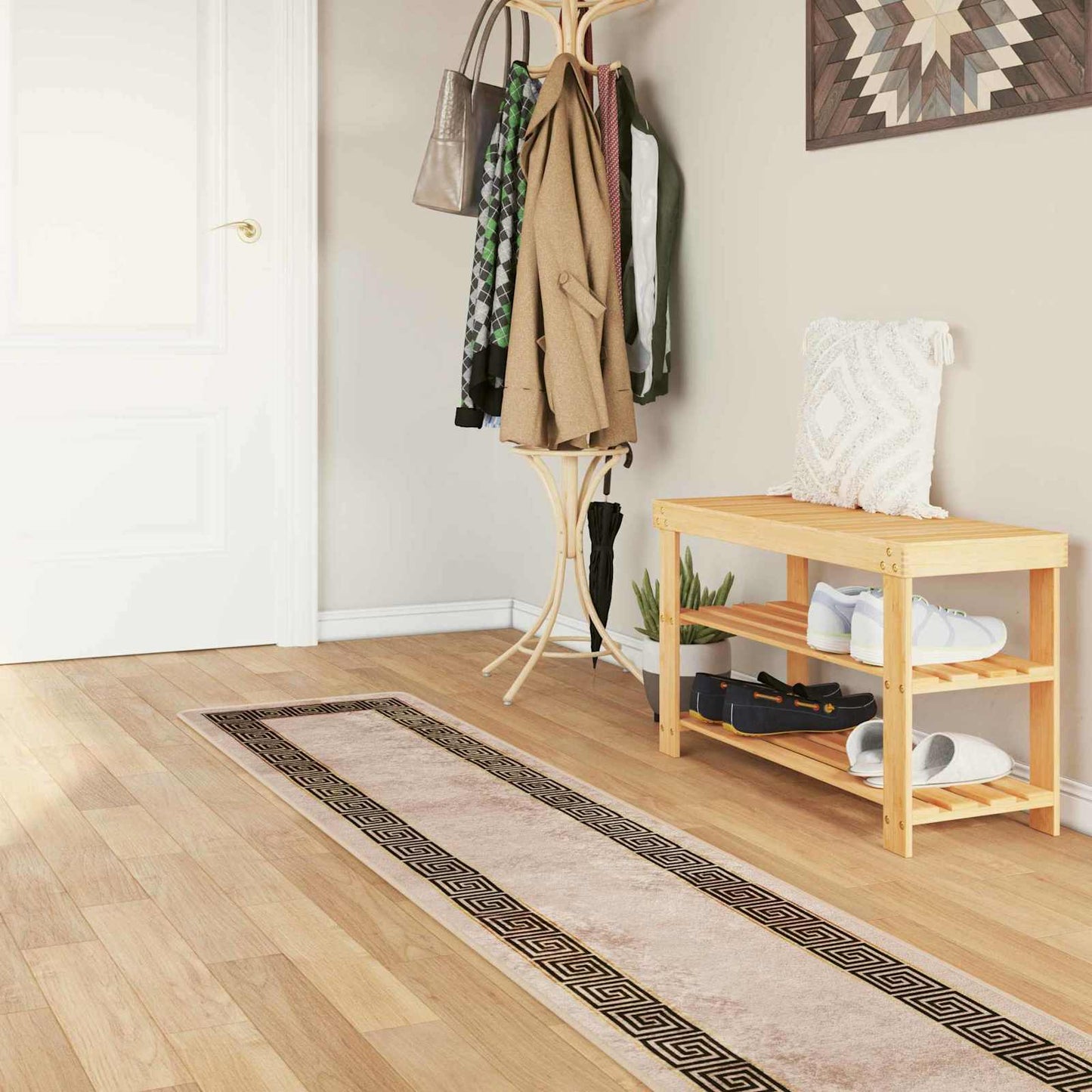 Tæppe Runner MARSA Sort 50 x 450 cm Polyester og PVC