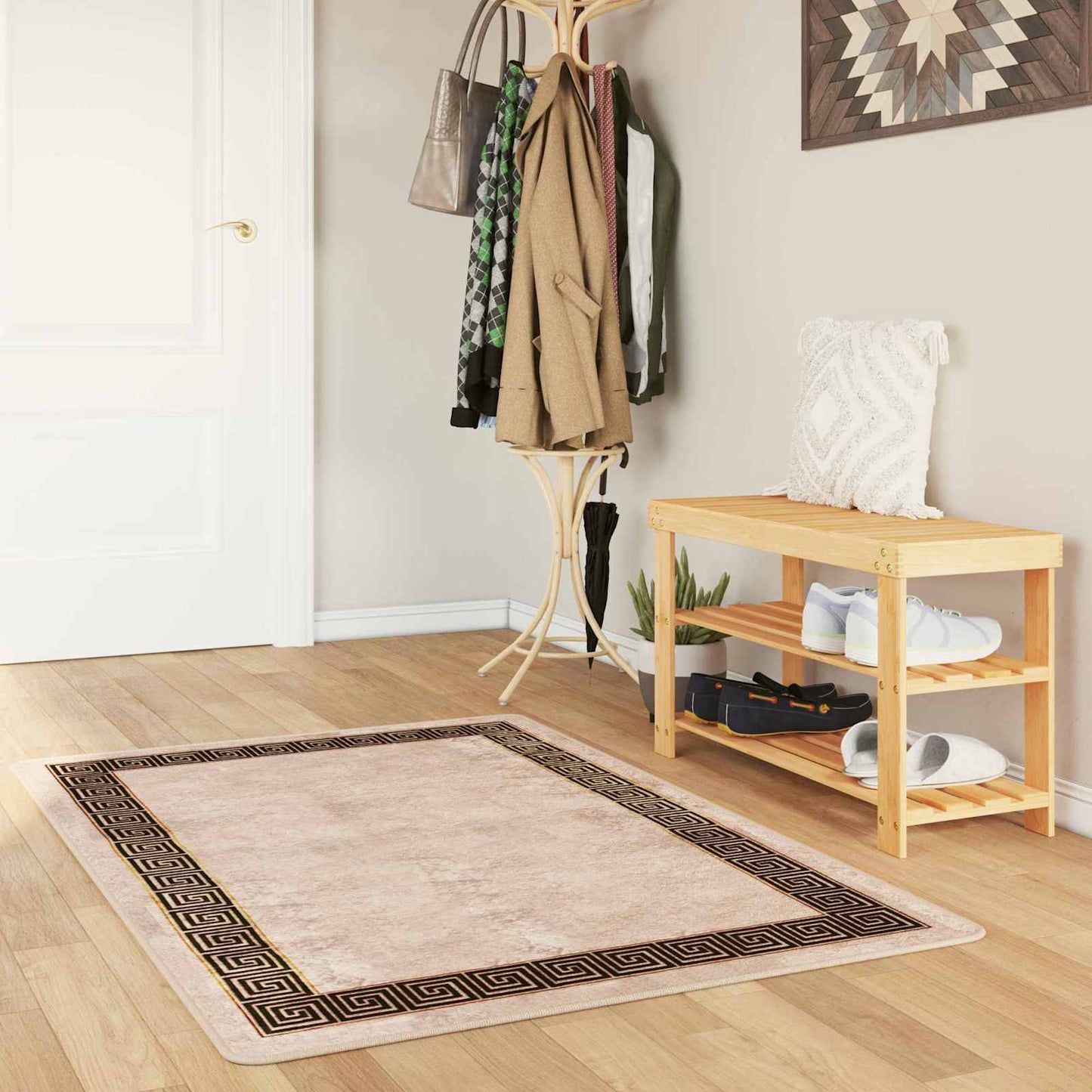 Tæppe Runner MARSA Sort 80 x 100 cm Polyester og PVC