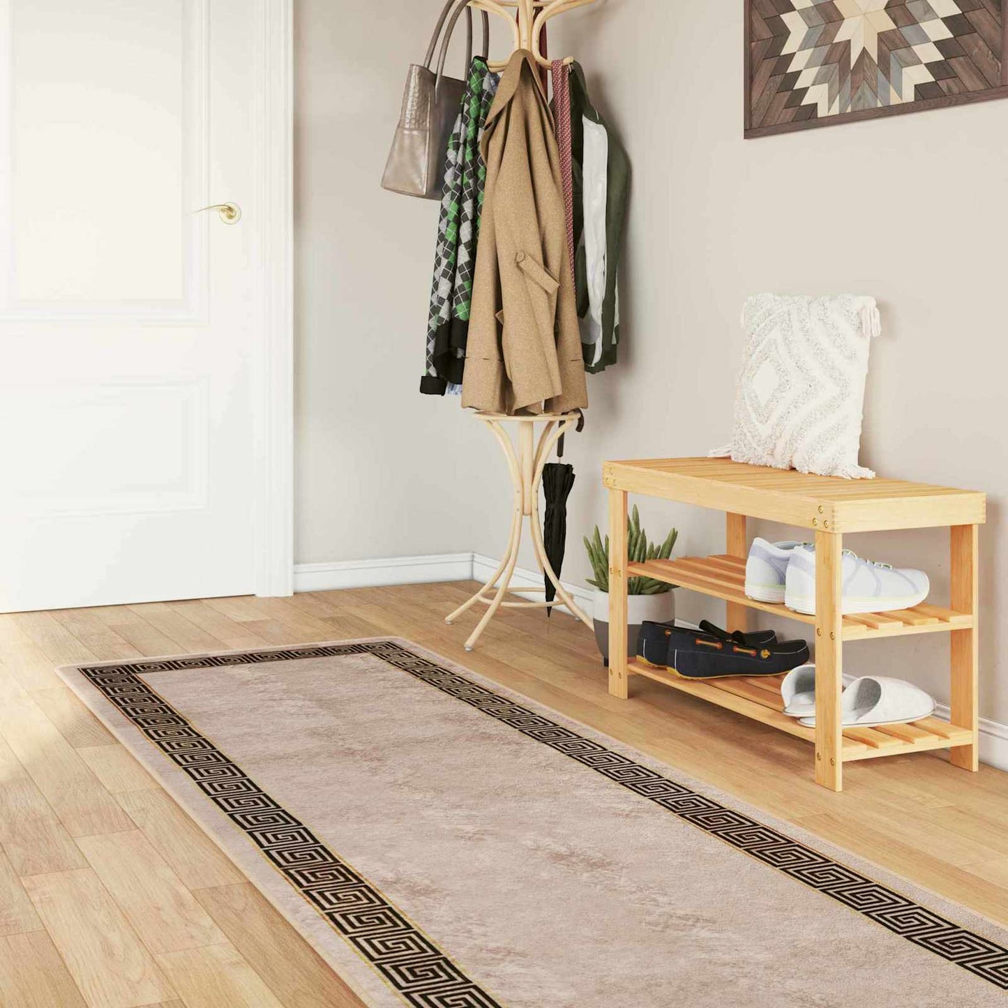 Tæppe Runner MARSA Sort 80 x 450 cm Polyester og PVC
