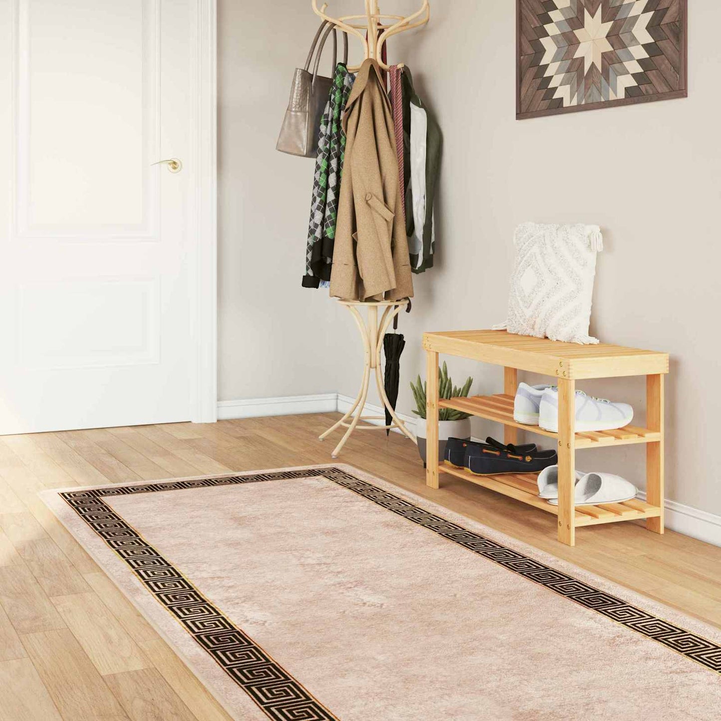 Tæppe Runner MARSA Sort 100 x 300 cm Polyester og PVC