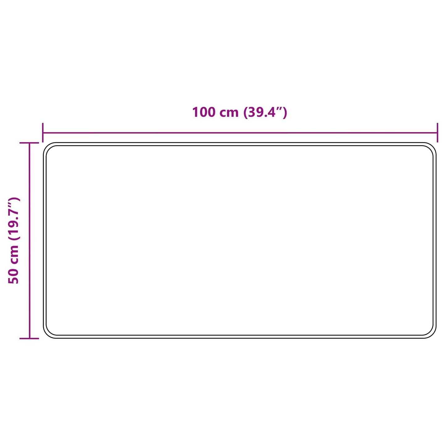 Tæppe Runner MARSA Grå 50 x 100 cm Polyester og PVC