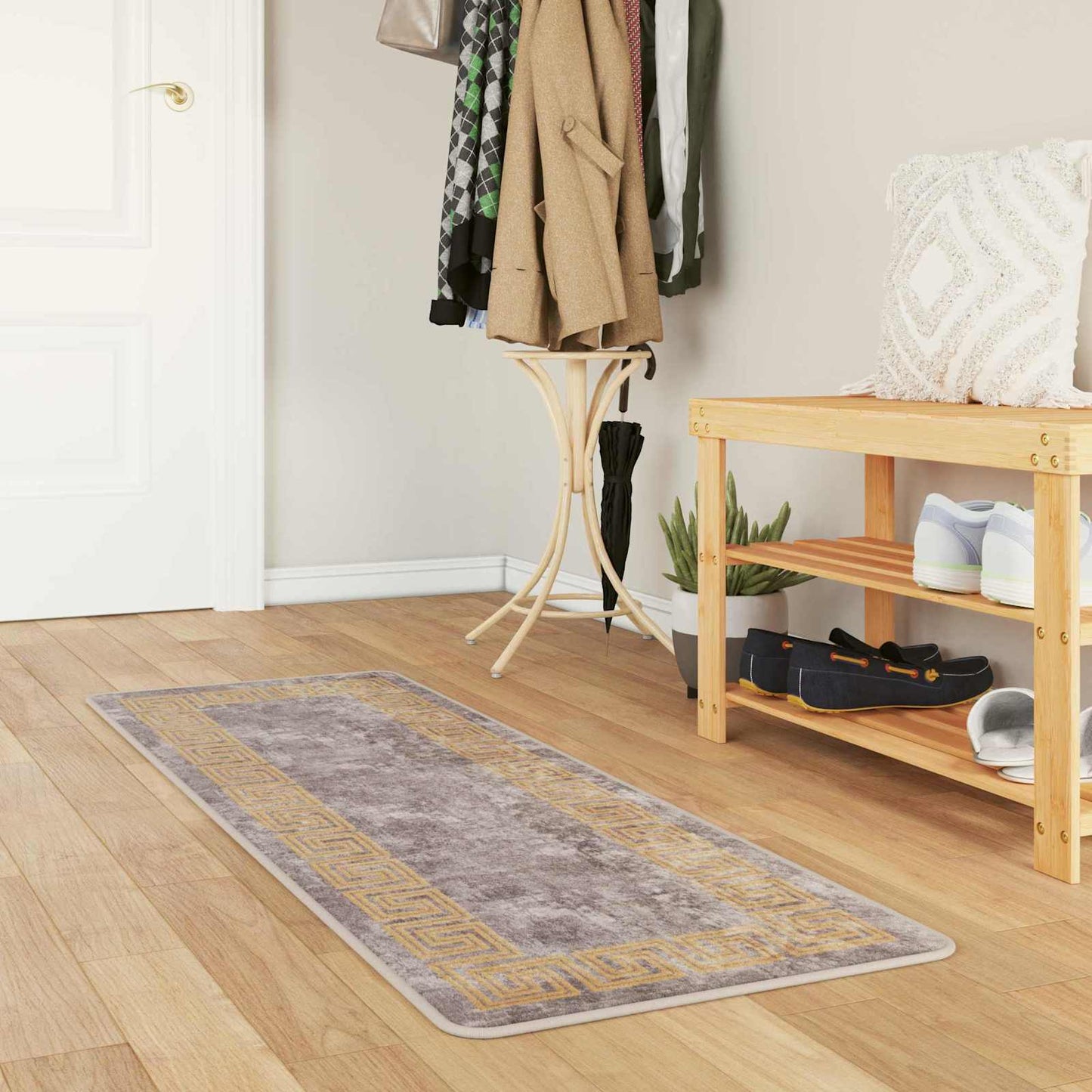 Tæppe Runner MARSA Grå 50 x 200 cm Polyester og PVC