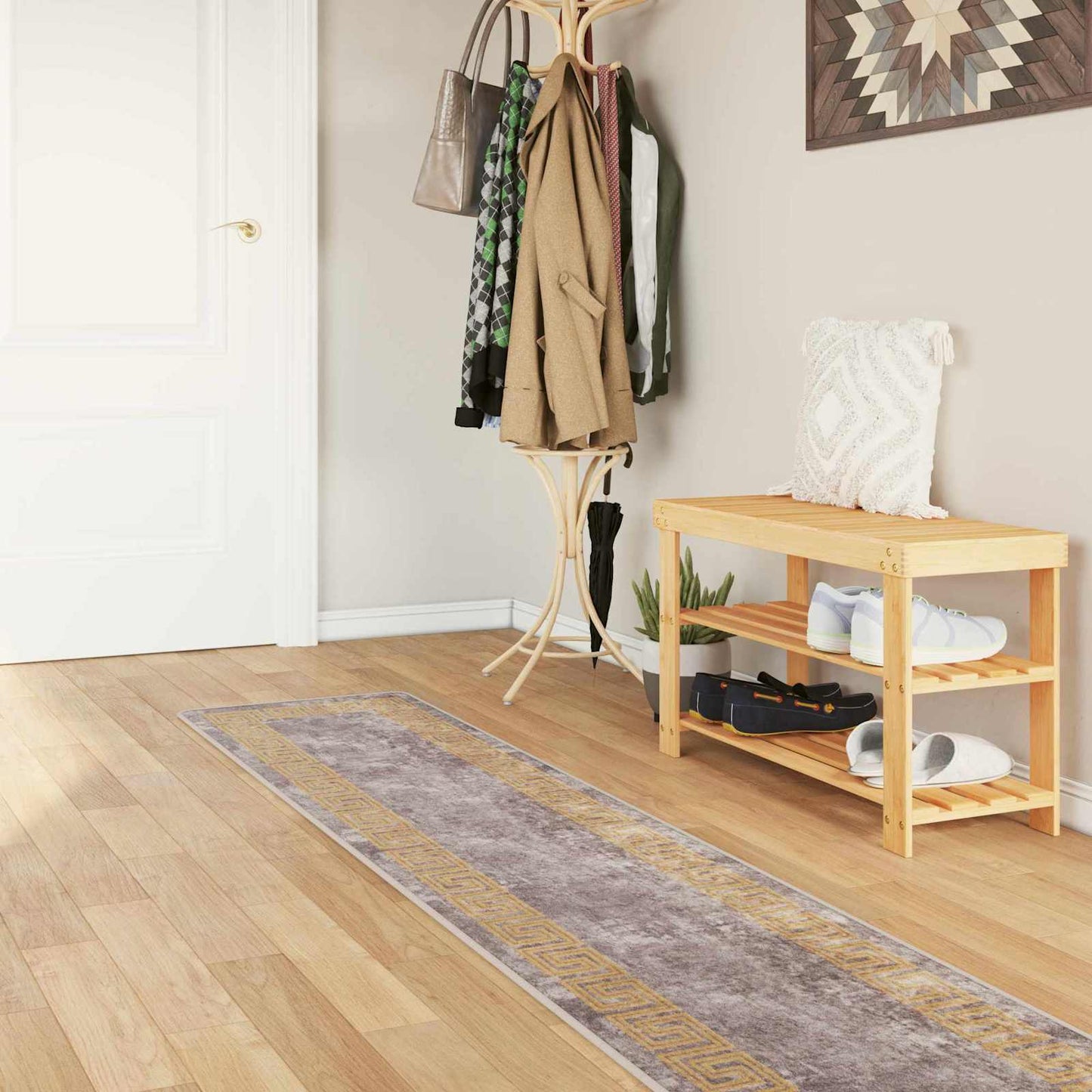 Tæppe Runner MARSA Grå 50 x 250 cm Polyester og PVC