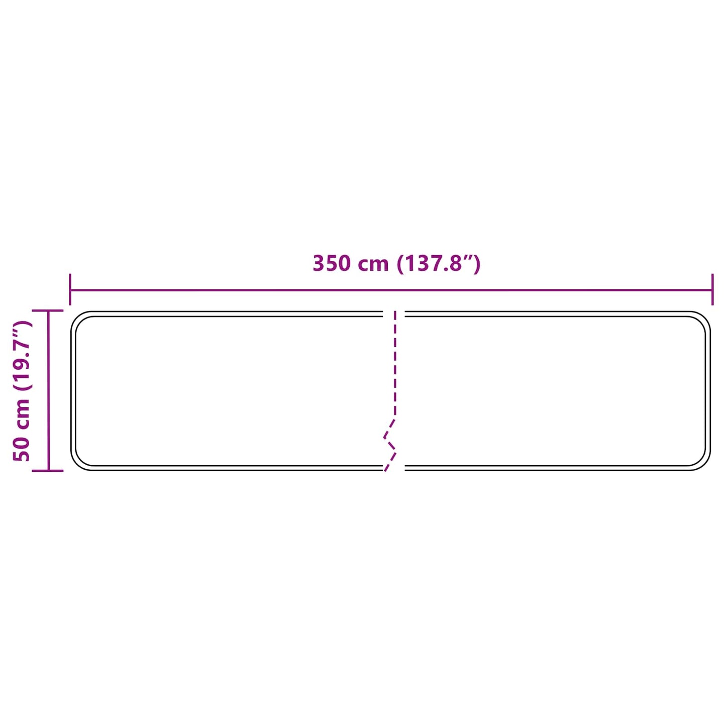 Tæppe Runner MARSA Grå 50 x 350 cm Polyester og PVC