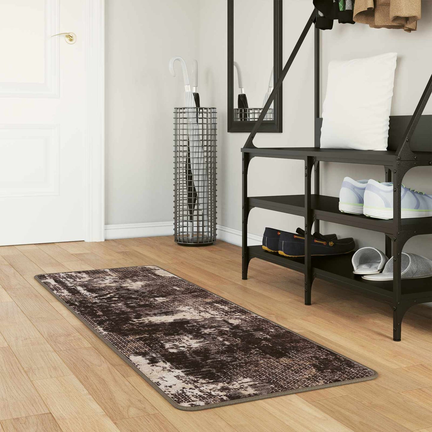 Tæppe Runner MARSA Sort 50 x 150 cm Polyester og PVC