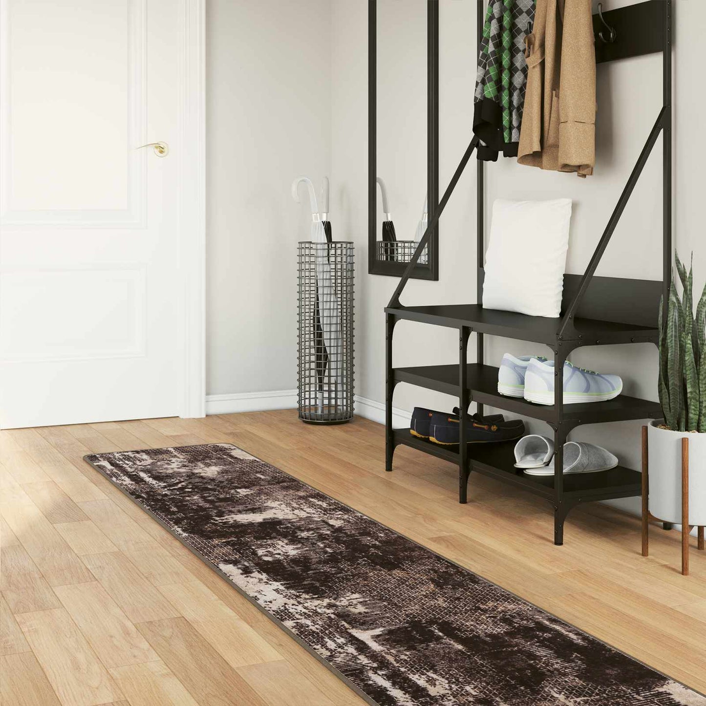 Tæppe Runner MARSA Sort 50 x 450 cm Polyester og PVC
