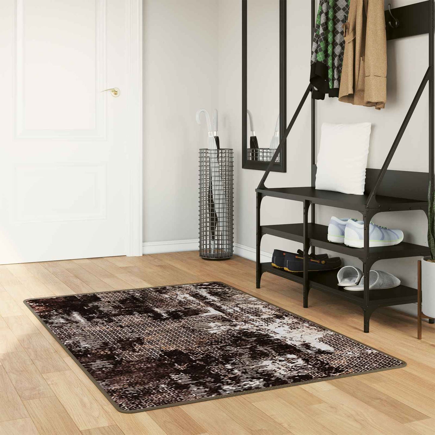 Tæppe Runner MARSA Sort 80 x 100 cm Polyester og PVC