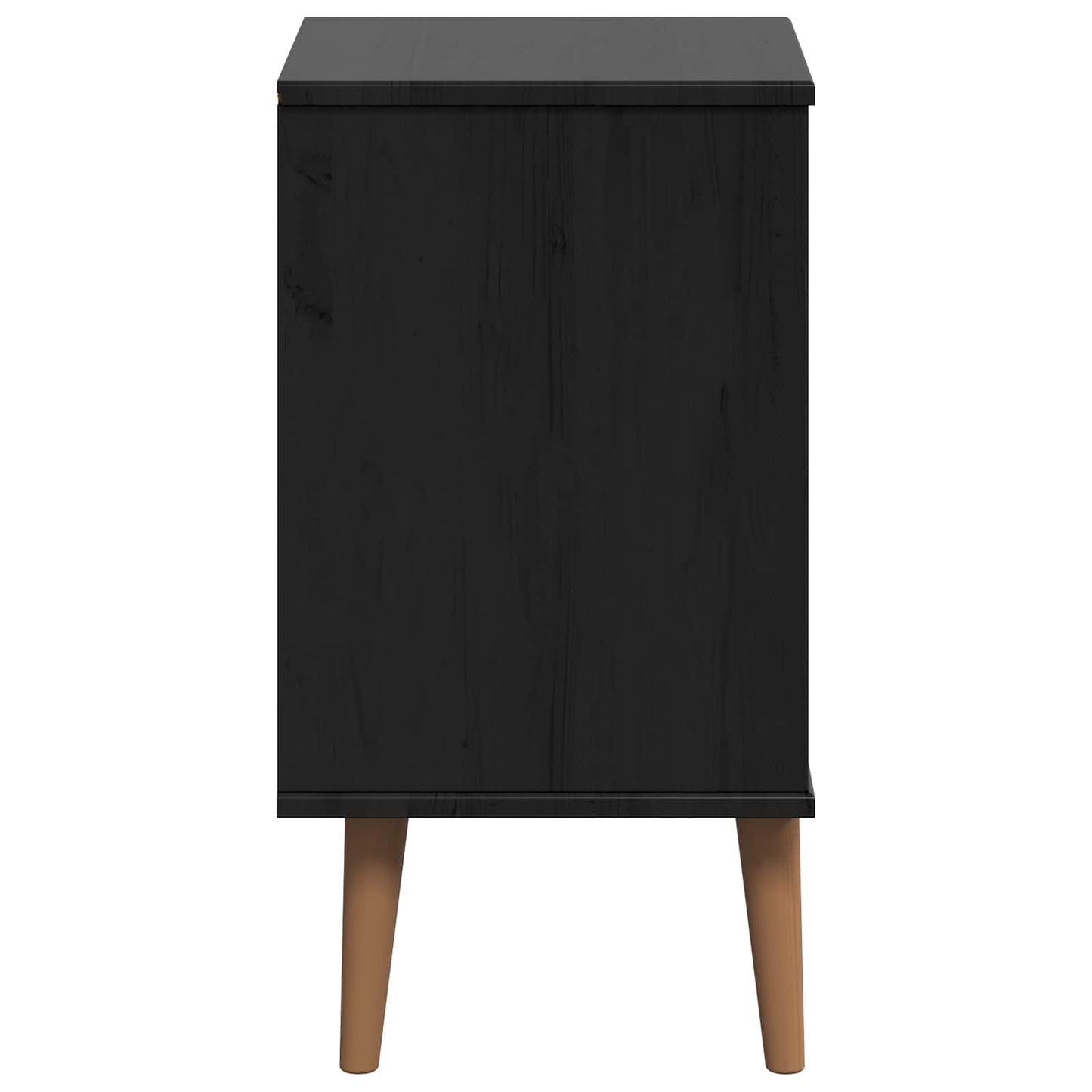 Natskab med skuffe Sort 40 x 35 x 65 cm Massivt fyrretræ