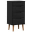 Skuffeskab MOLDE Sort 40 x 35 x 82 cm Massivt fyrretræ