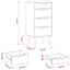 Skuffeskab MOLDE Sort 40 x 35 x 82 cm Massivt fyrretræ