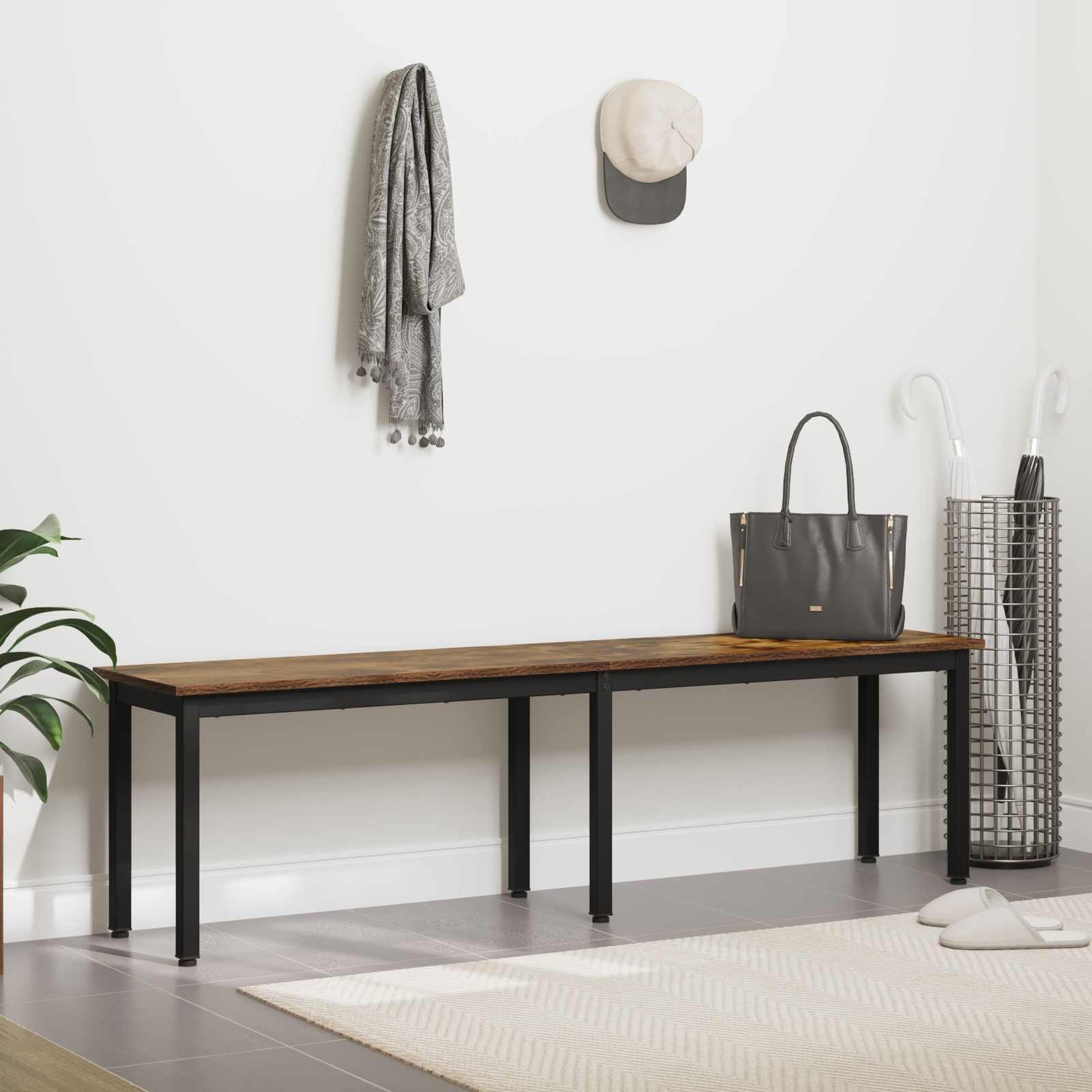 bænk Røget Eg 160 x 35 x 45 cm Konstrueret træ