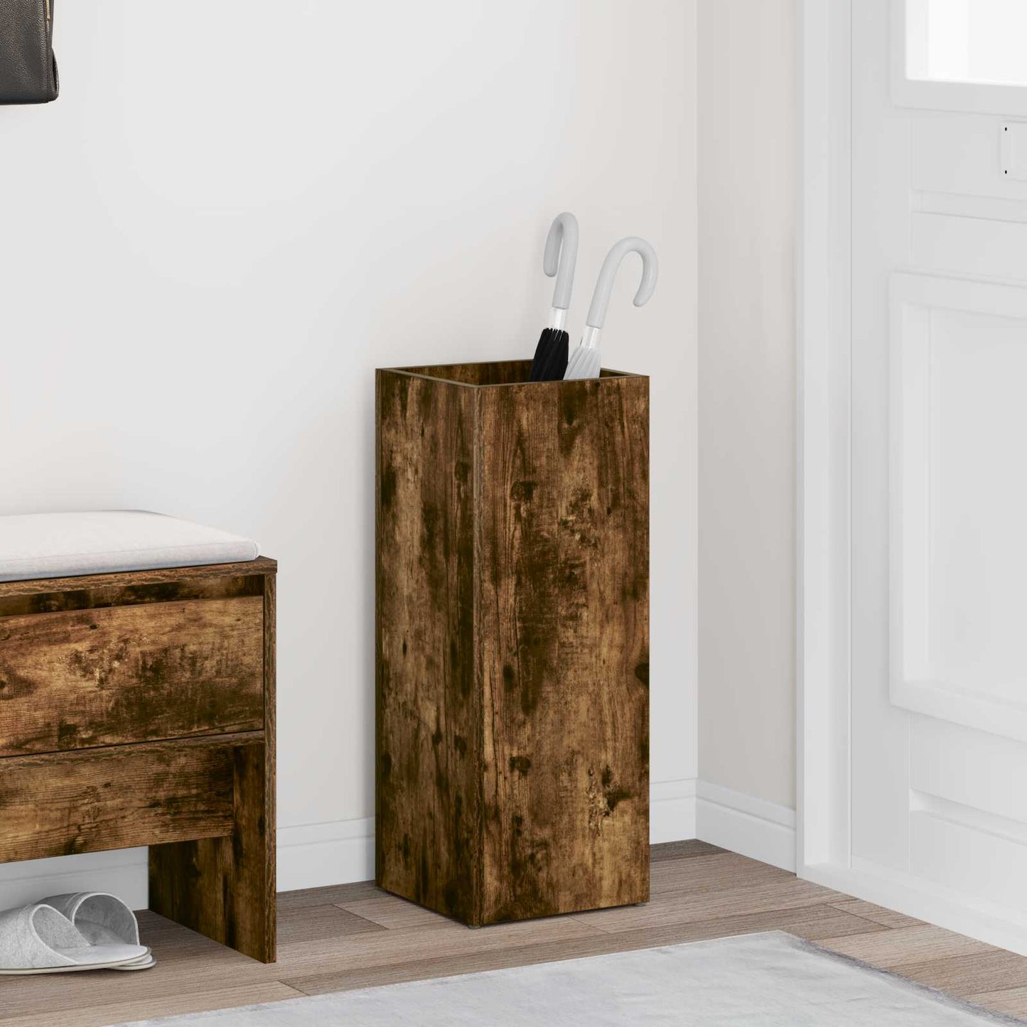Parasolfod Røget eg 25 x 24,5 x 64 cm Konstrueret træ