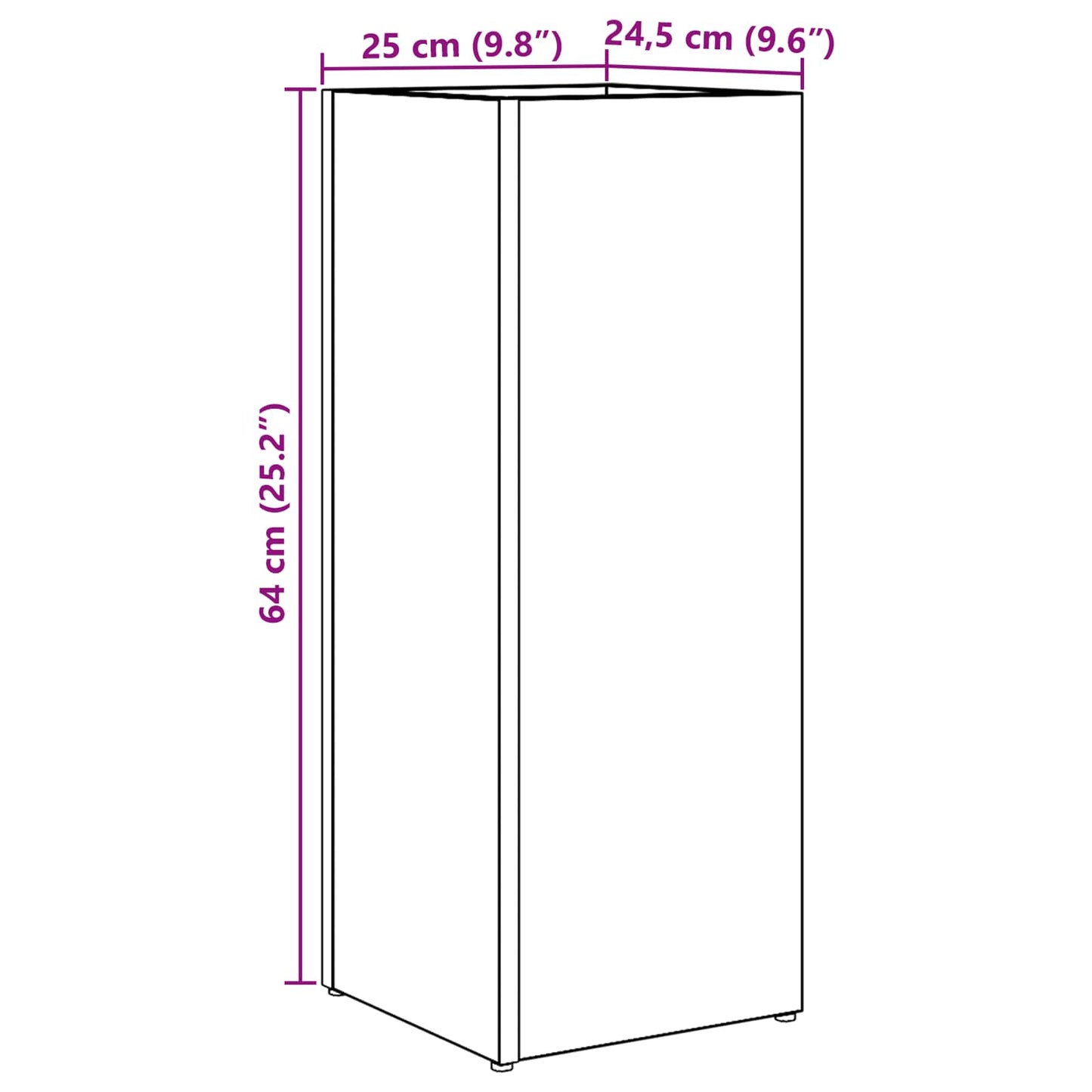 Parasolfod Røget eg 25 x 24,5 x 64 cm Konstrueret træ