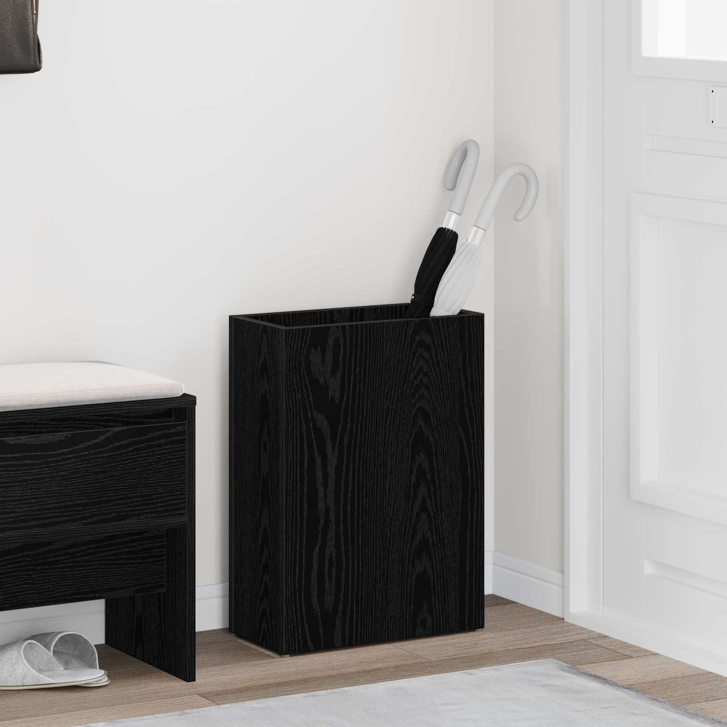 Parasolfod Sort eg 40 x 20 x 55,5 cm Konstrueret træ